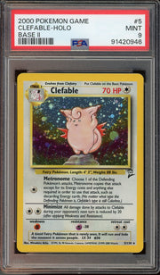 PSA 9 CLEFABLE HOLO BASE 2
