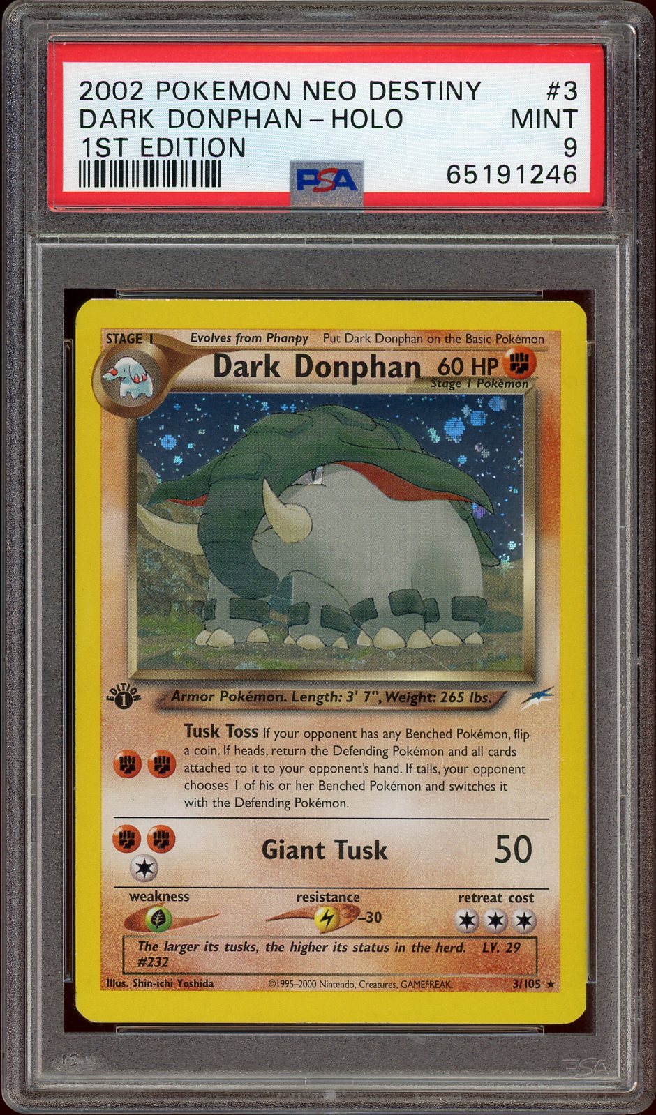 PSA 9 DARK DONPHAN HOLO NEO DESTINY 1ST ED