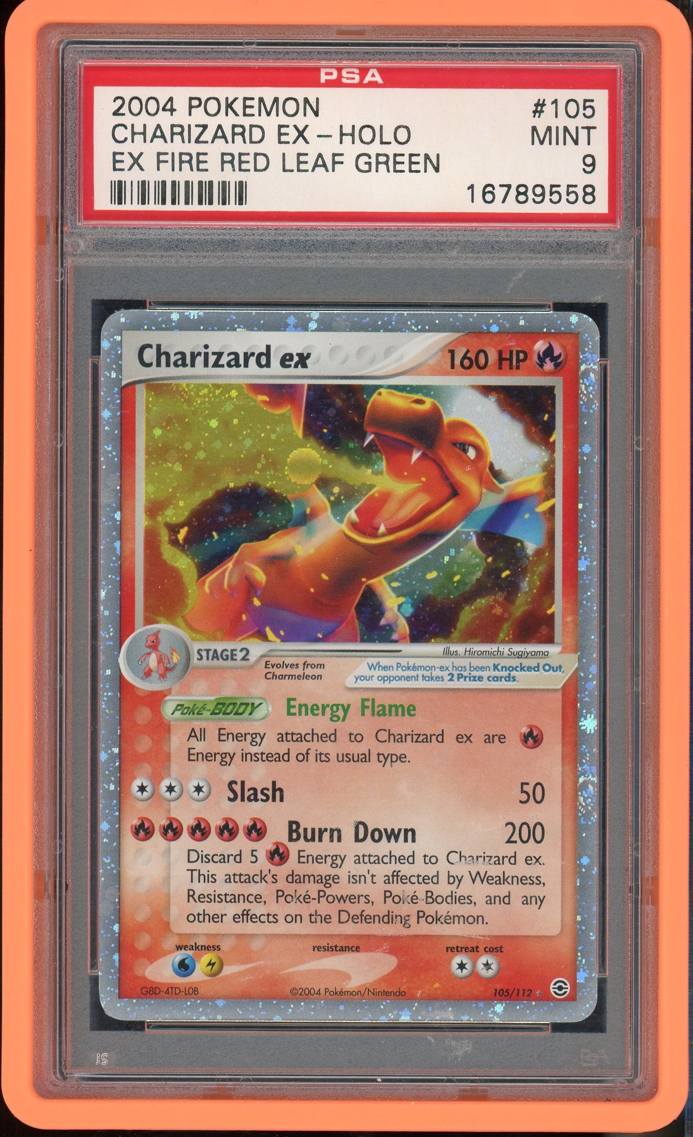 PSA 9 CHARIZARD EX-HOLO FIRE RED & LEAF GREEN