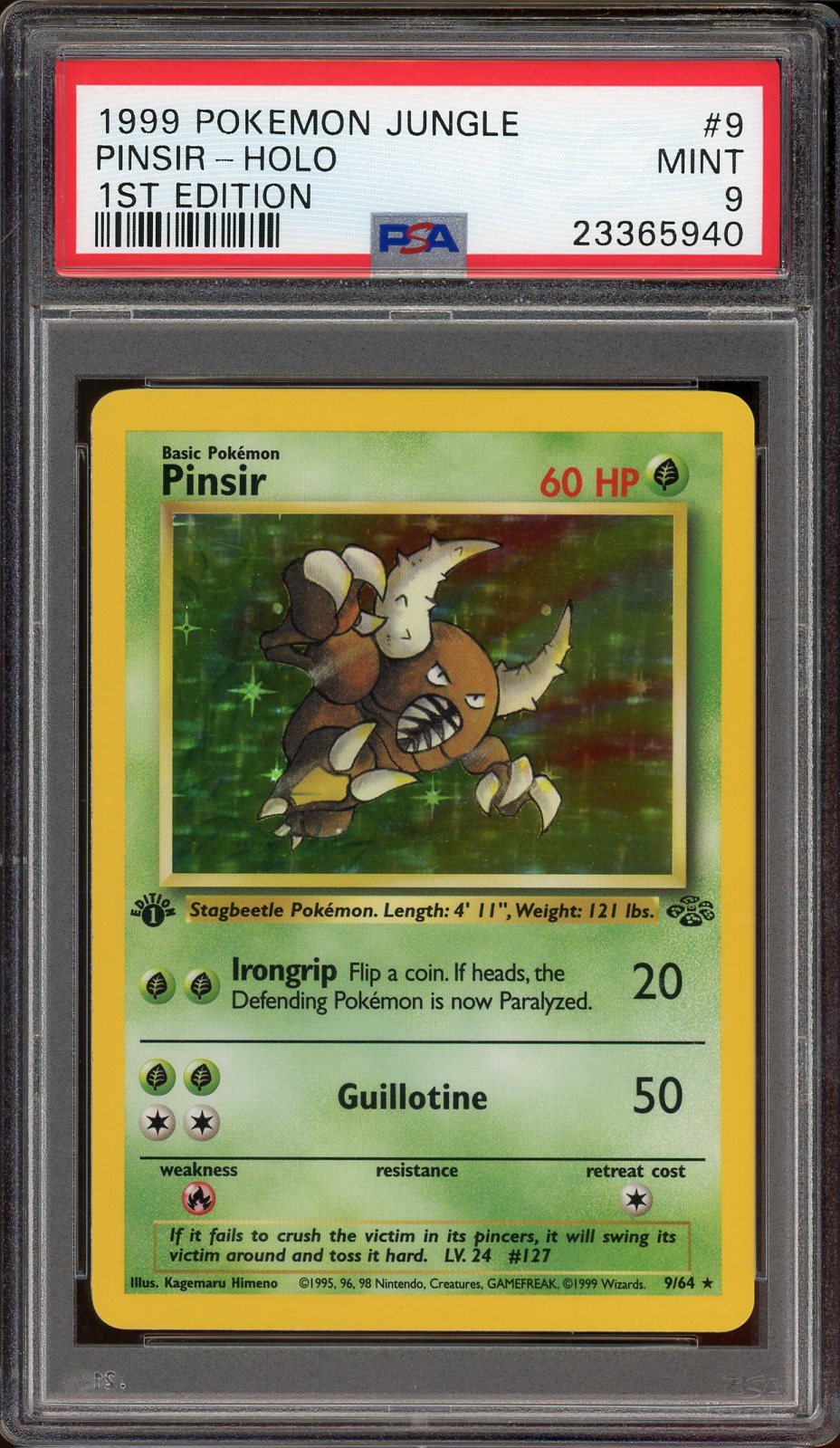 PSA 9 PINSIR HOLO JUNGLE 1ST ED