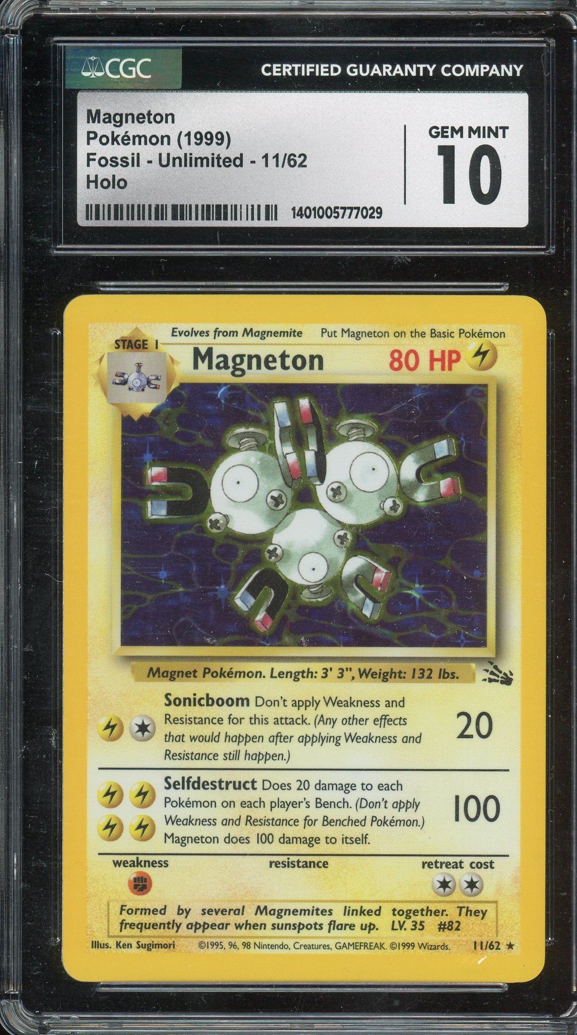 CGC 10 MAGNETON FOSSIL HOLO