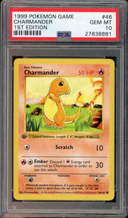 PSA 10 CHARMANDER BASE SET 1ST ED