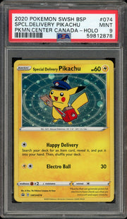 PSA 9 SPCL DELIVERY PIKACHU PKMN CENTER CANADA HOLO