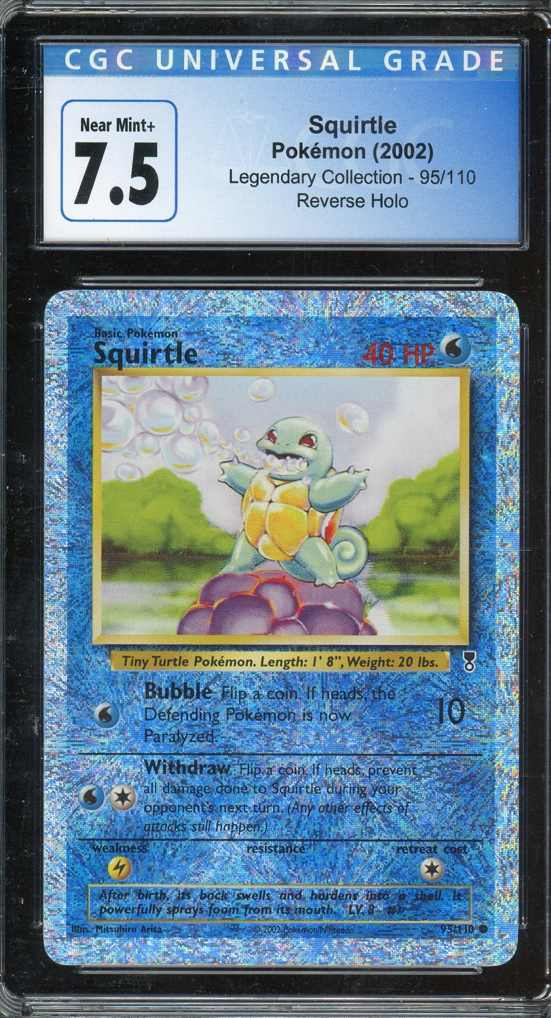 CGC 7.5 SQUIRTLE REVERSE HOLO