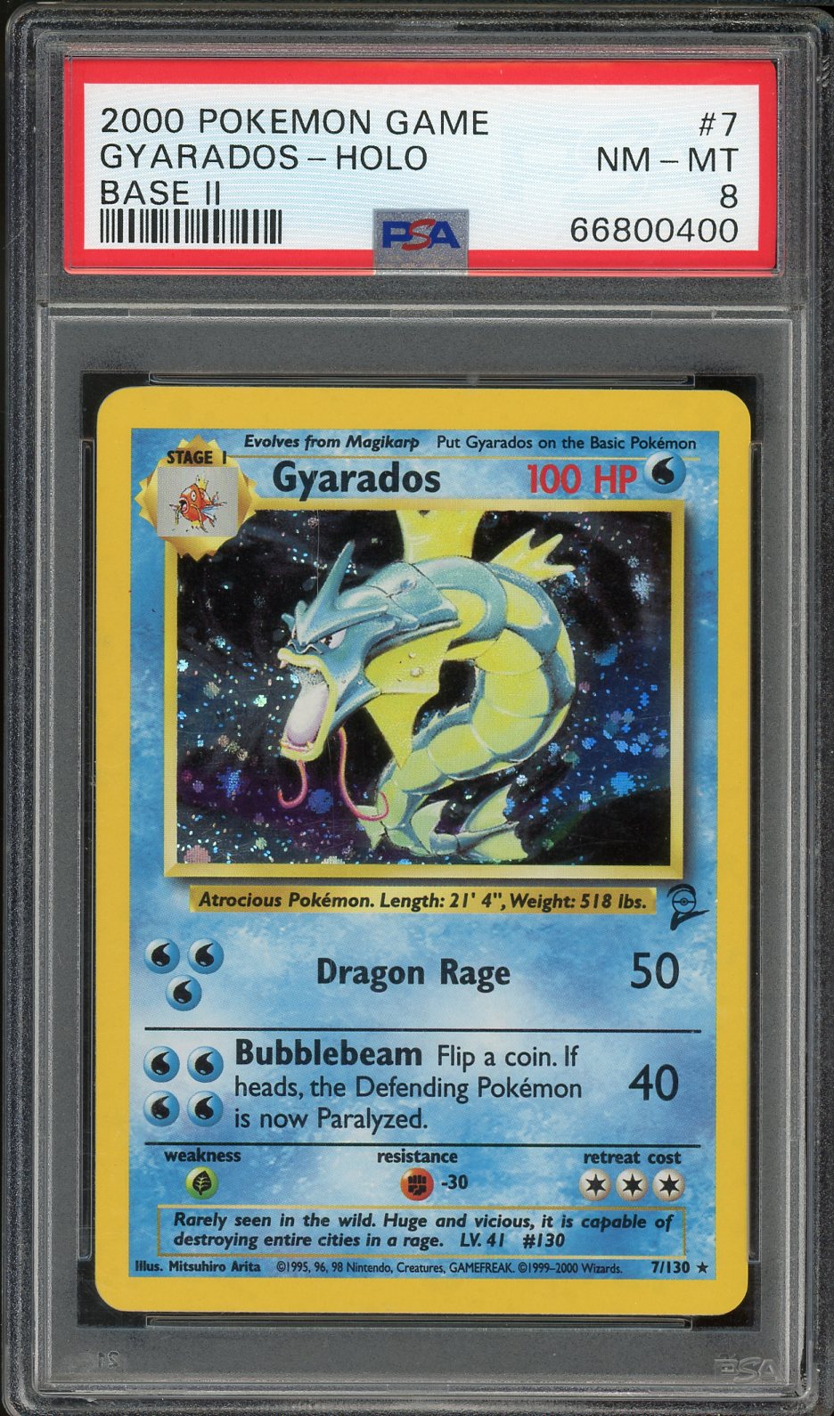PSA 8 GYARADOS HOLO BASE 2