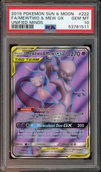PSA 10 FA/MEWTWO & MEW GX UNIFIED MINDS