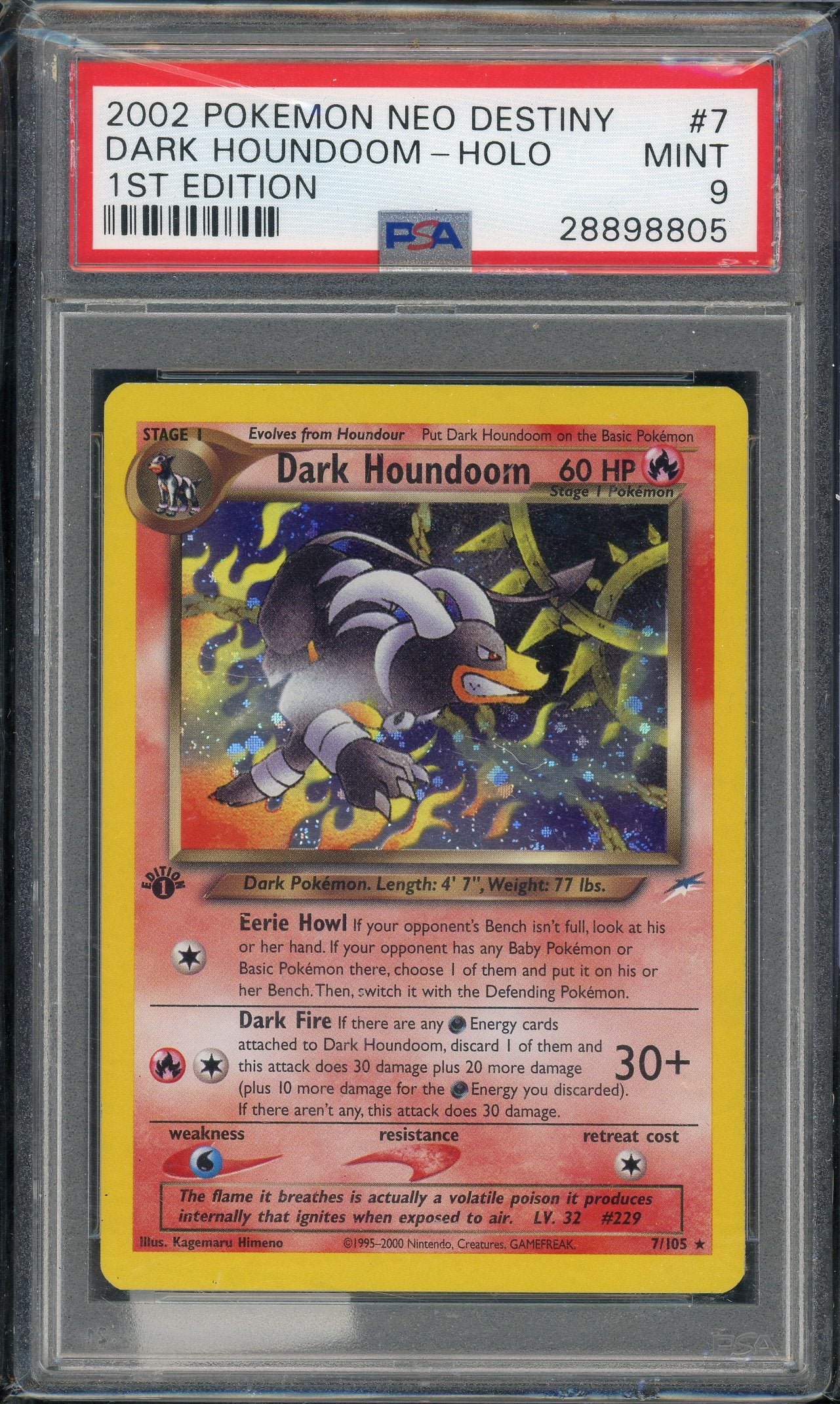 PSA 9 DARK HOUNDOOM-HOLO 1ST EDITION