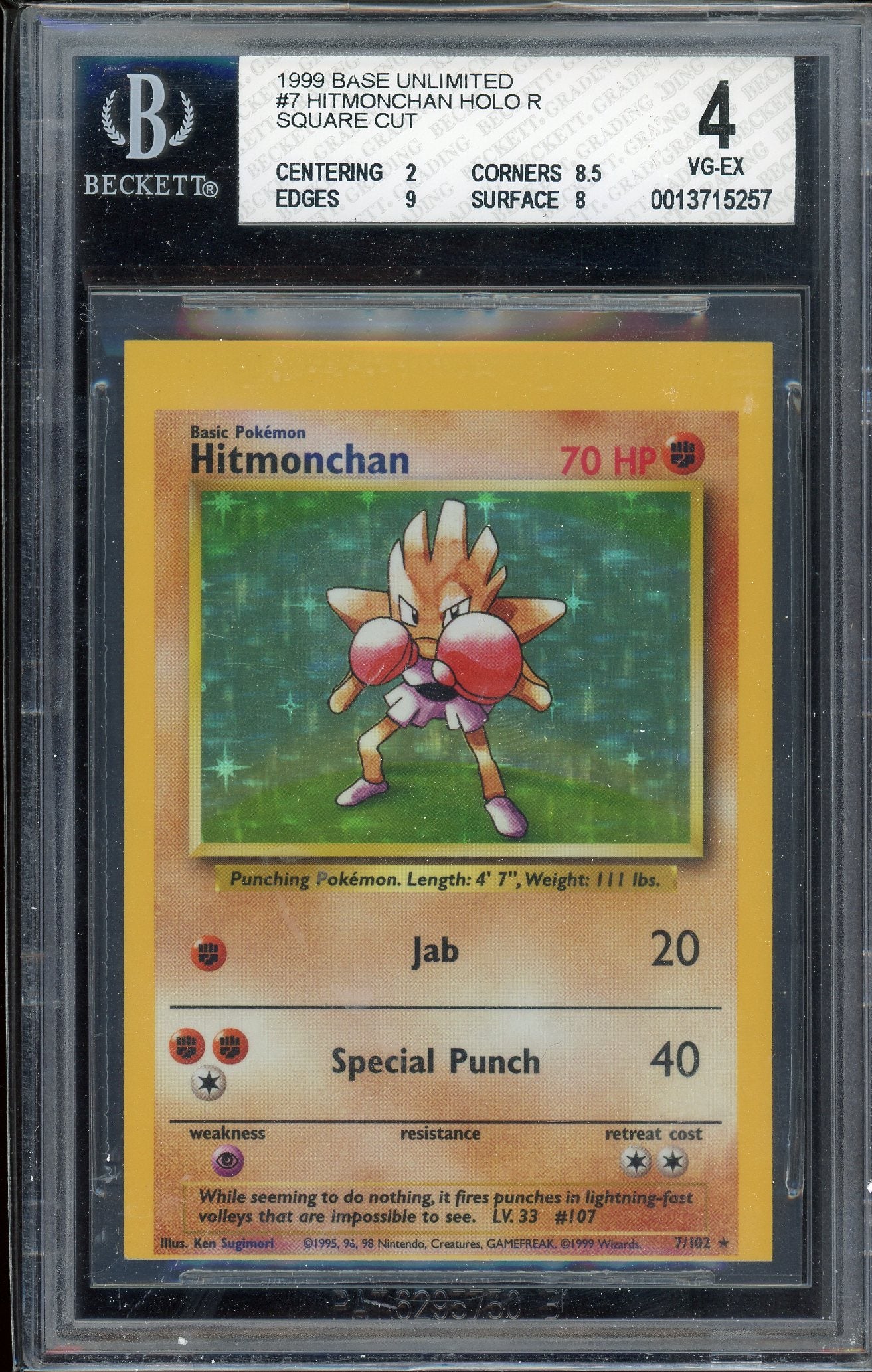 BGS 4 Hitmonchan Holo R Square Cut