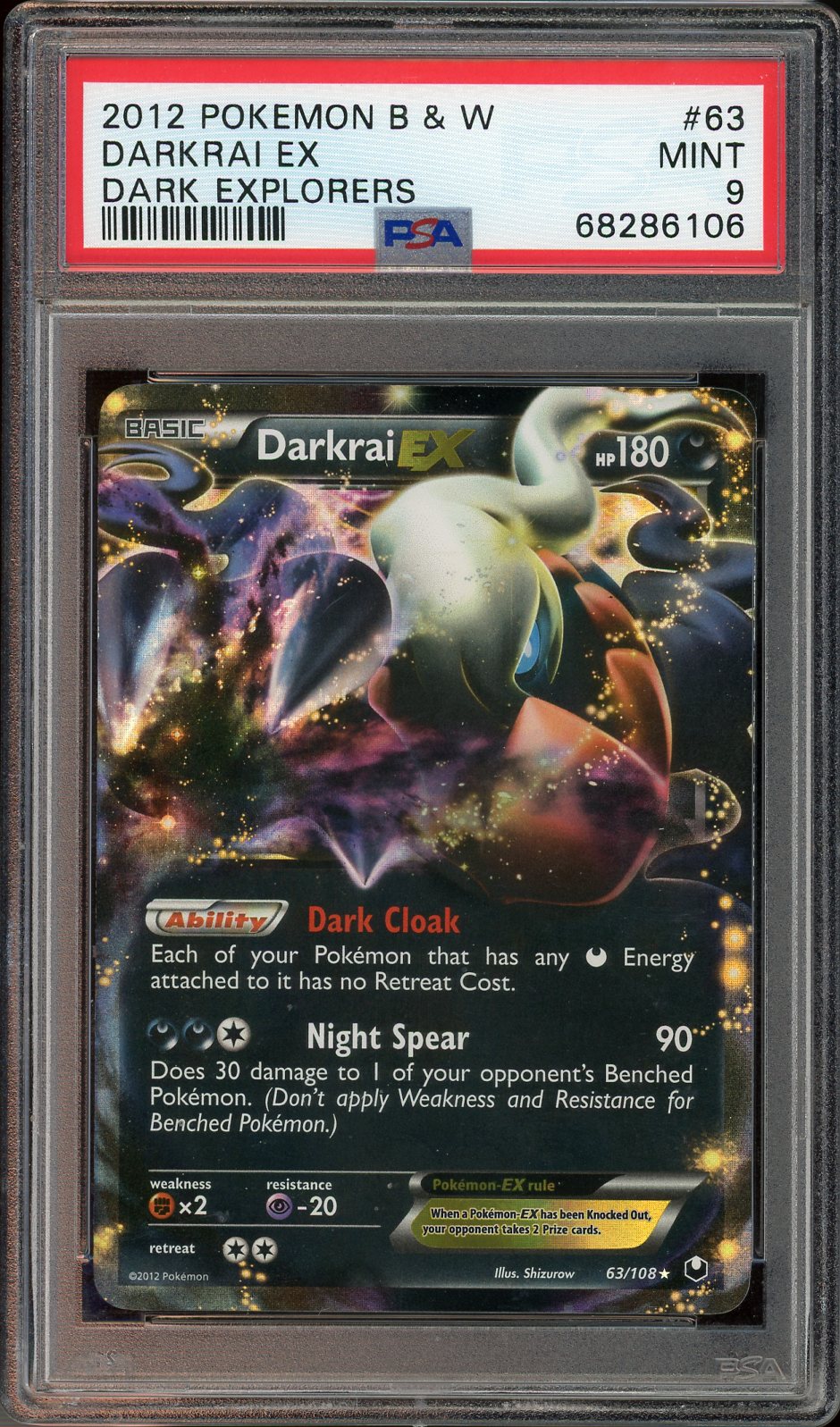 PSA 9 DARKRAI EX DARK EXPLORERS