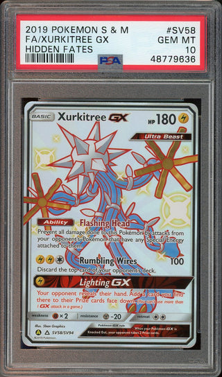 PSA 10 XURKITREE GX HIDDEN FATES