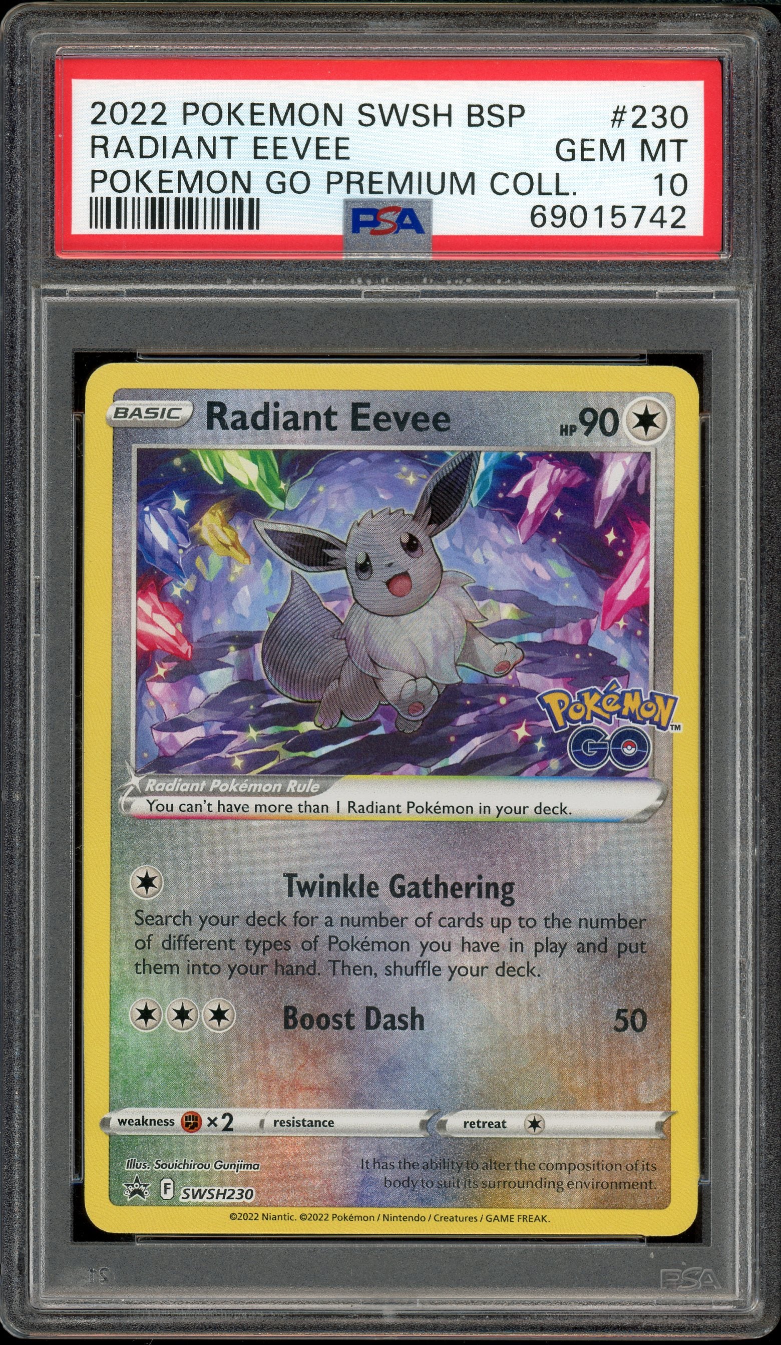 PSA 10 RADIANT EEVEE POKEMON GO PREMIUM COLL.