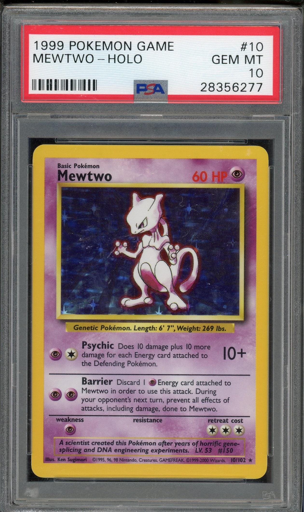 PSA 10 MEWTWO-HOLO UK 4TH PRINT