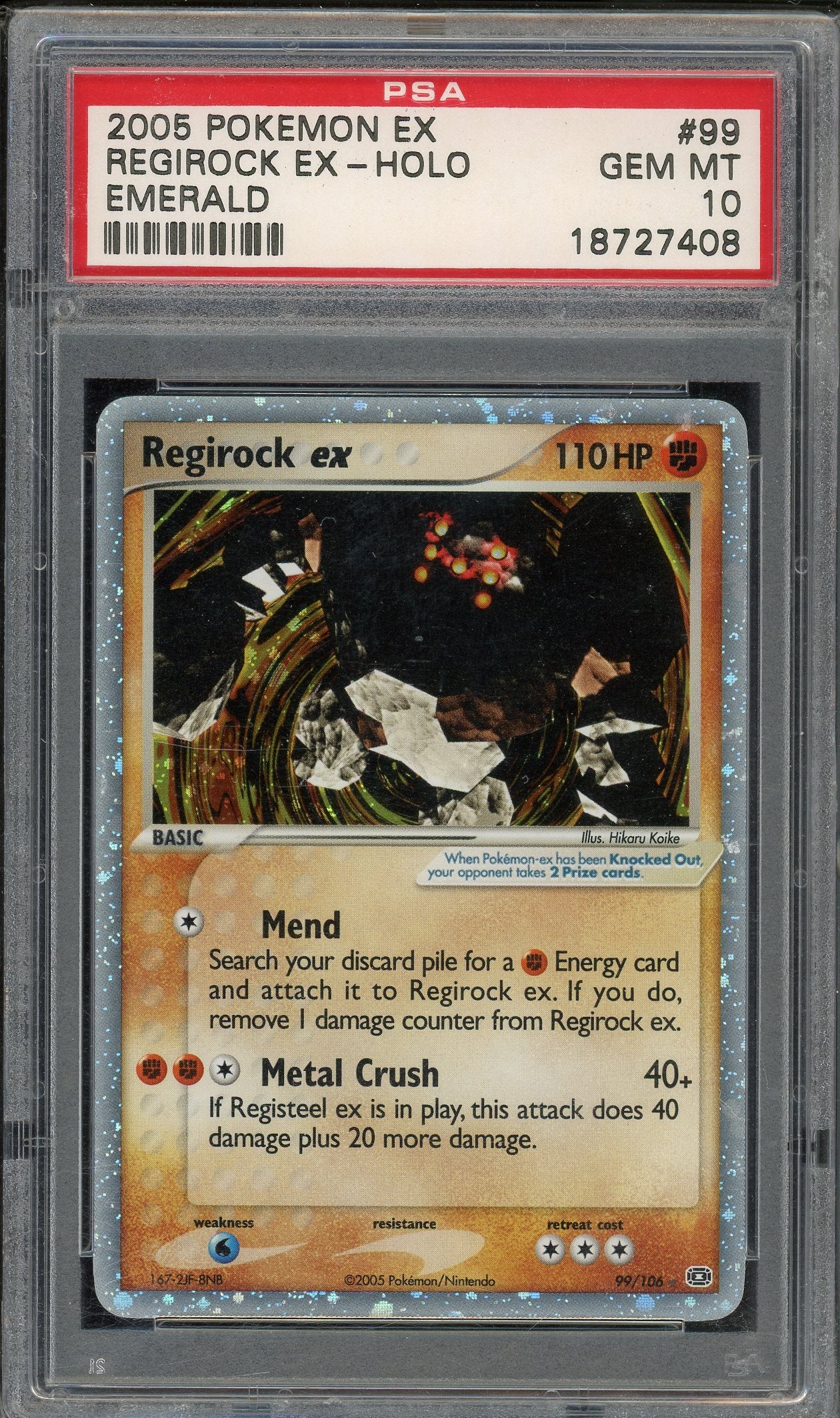 PSA 10 REGIROCK EX-HOLO EMERALD