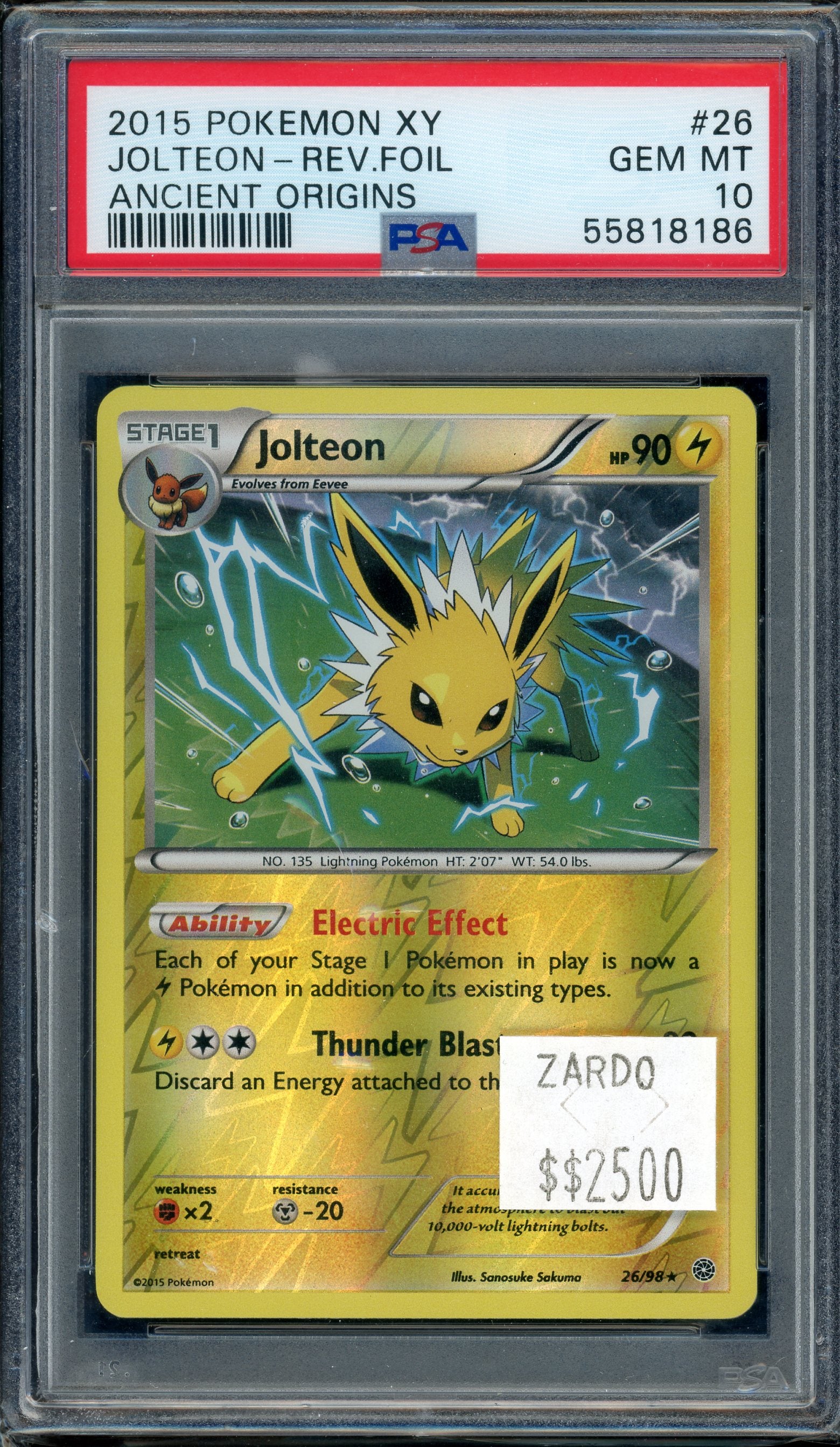 PSA 10 JOLTEON - REV FOIL ANCIENT ORIGINS