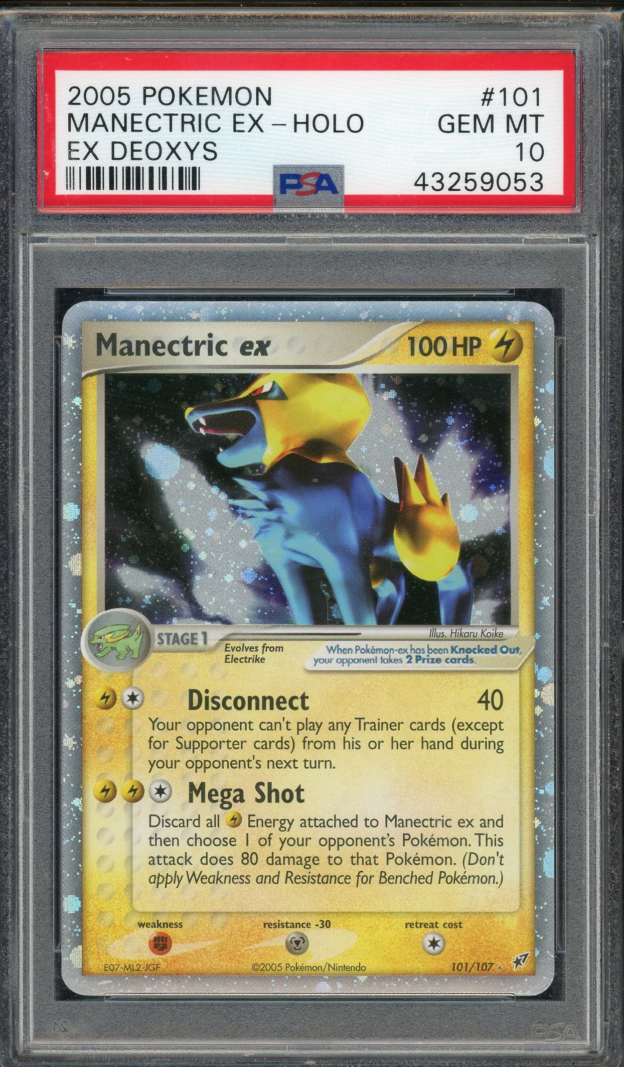 PSA 10 MANECTRIC EX-HOLO DEOXYS