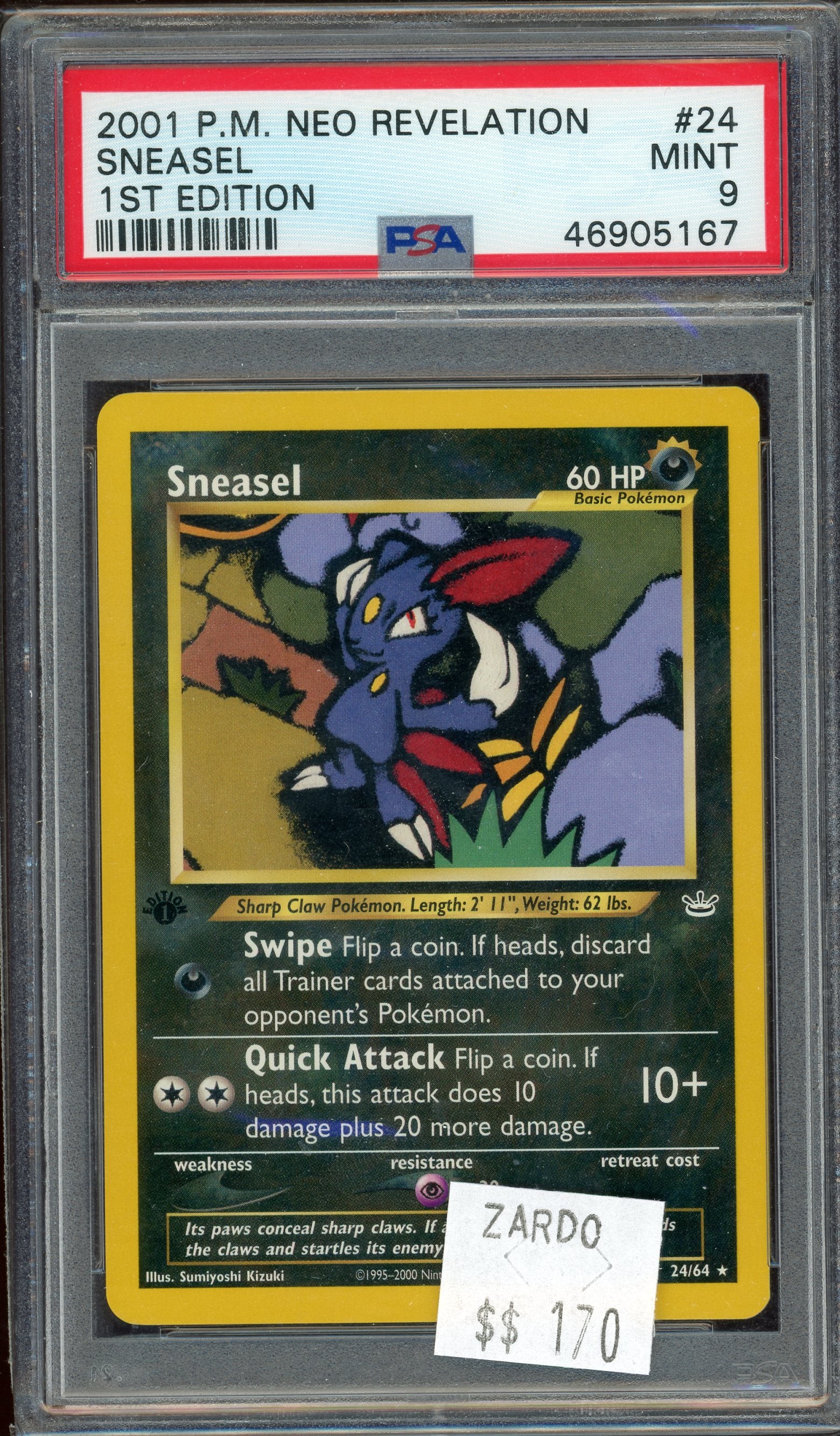 PSA 9 SNEASEL 1ST EDITION NEO REVELATION