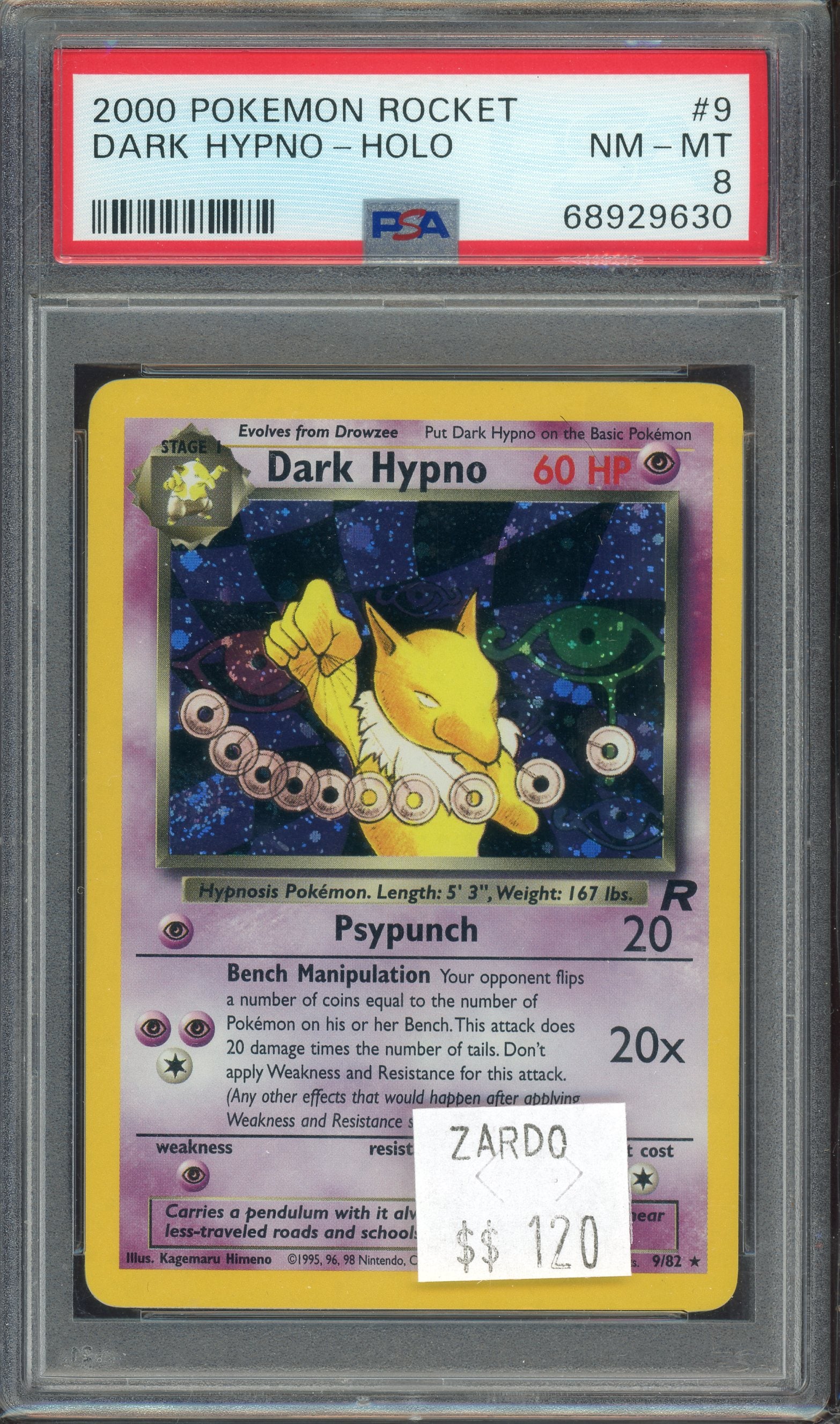 PSA 8 DARK HYPNO - HOLO ROCKET