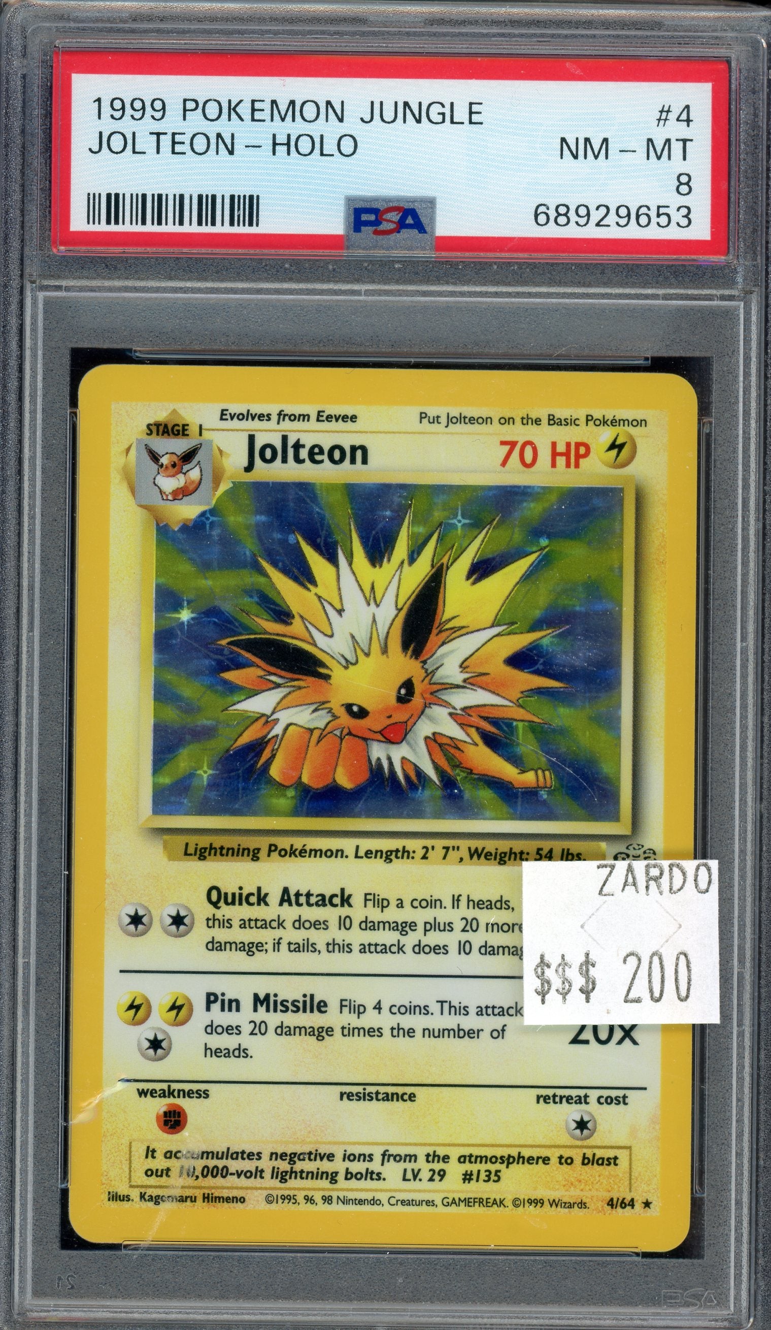 PSA 8 JOLTEON - HOLO JUNGLE