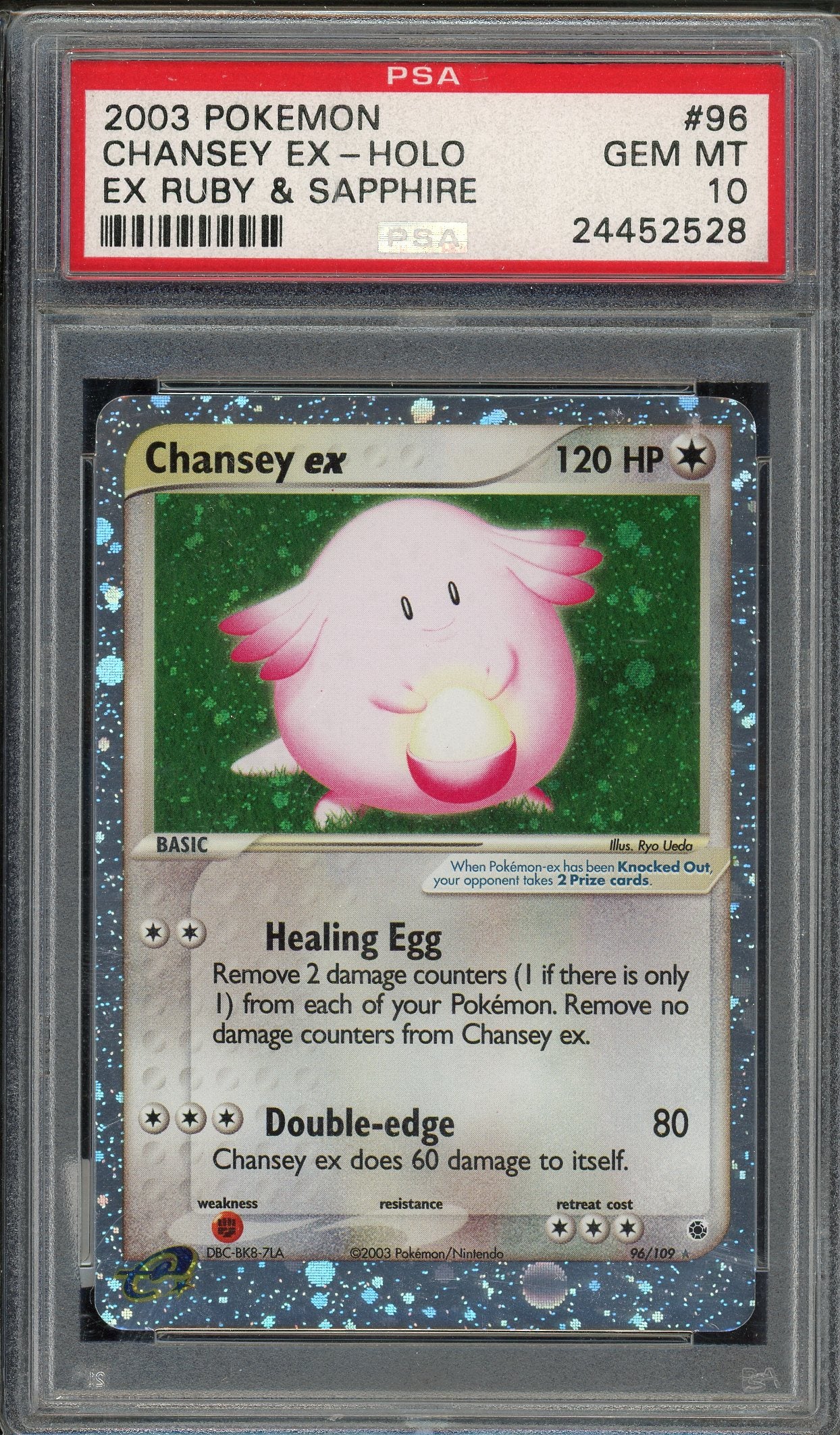 PSA 10 CHANSEY EX-HOLO RUBY & SAPPHIRE