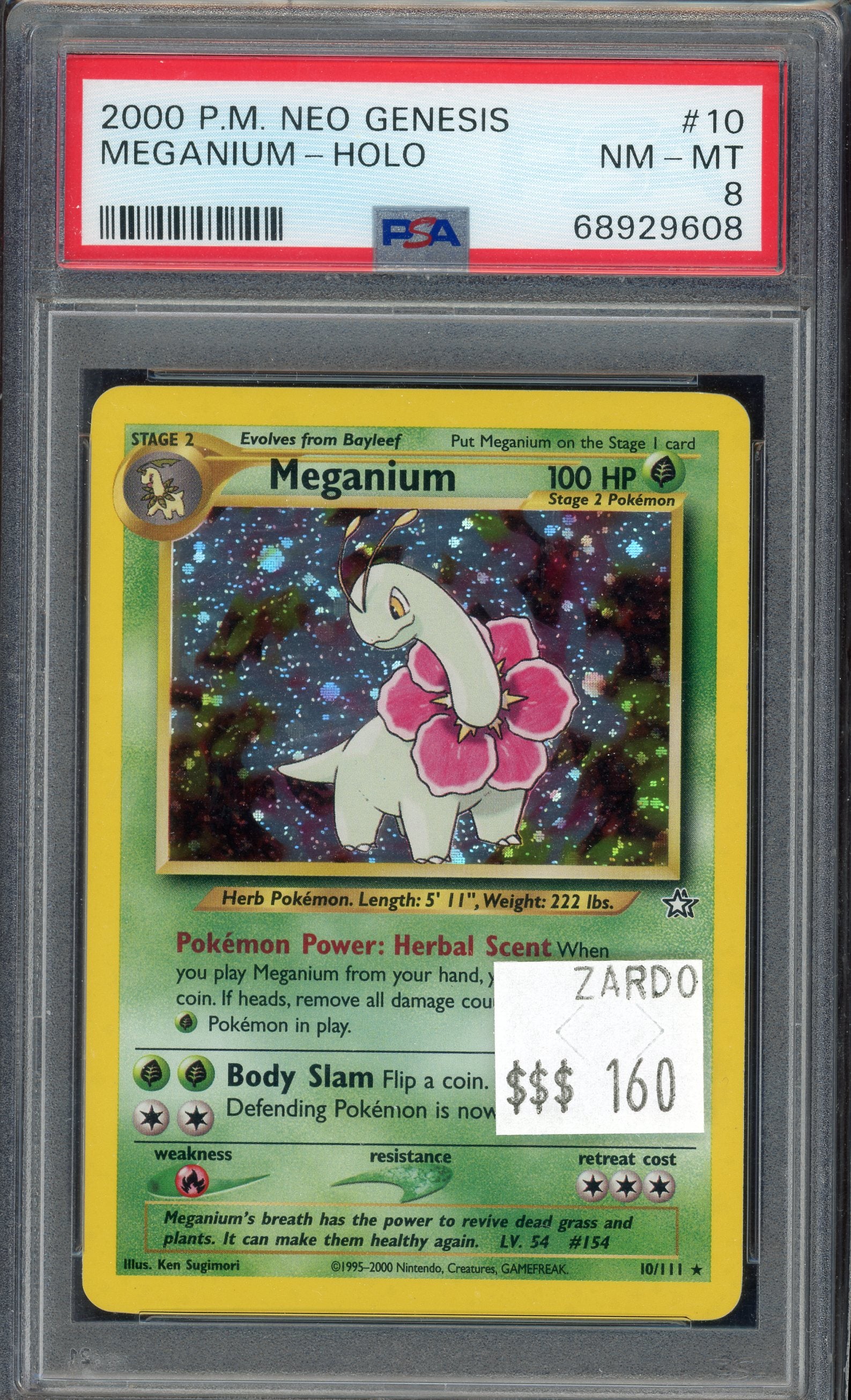 PSA 8 MEGANIUM - HOLO NEO GENESIS