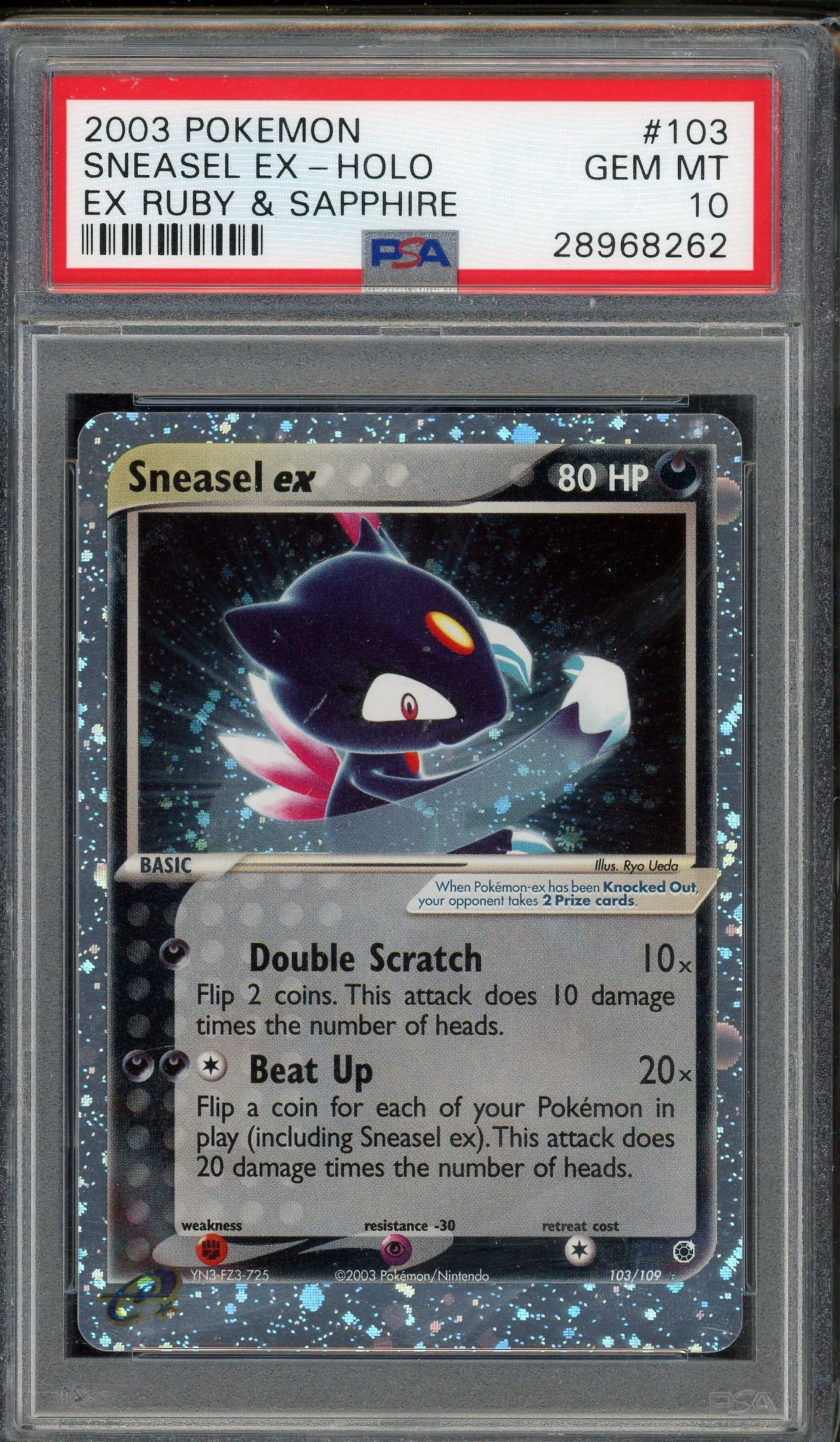 PSA 10 SNEASEL EX-HOLO RUBY & SAPPHIRE