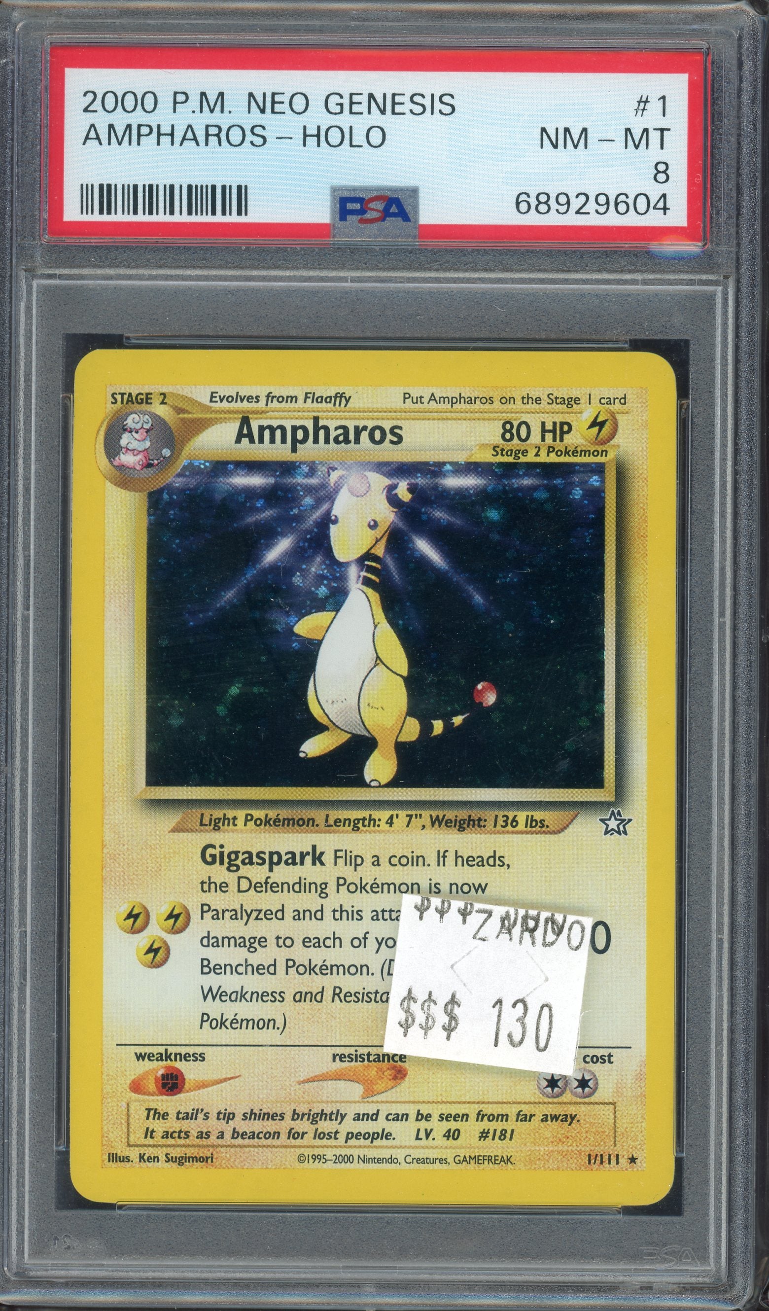 PSA 8 AMPHAROS - HOLO NEO GENESIS