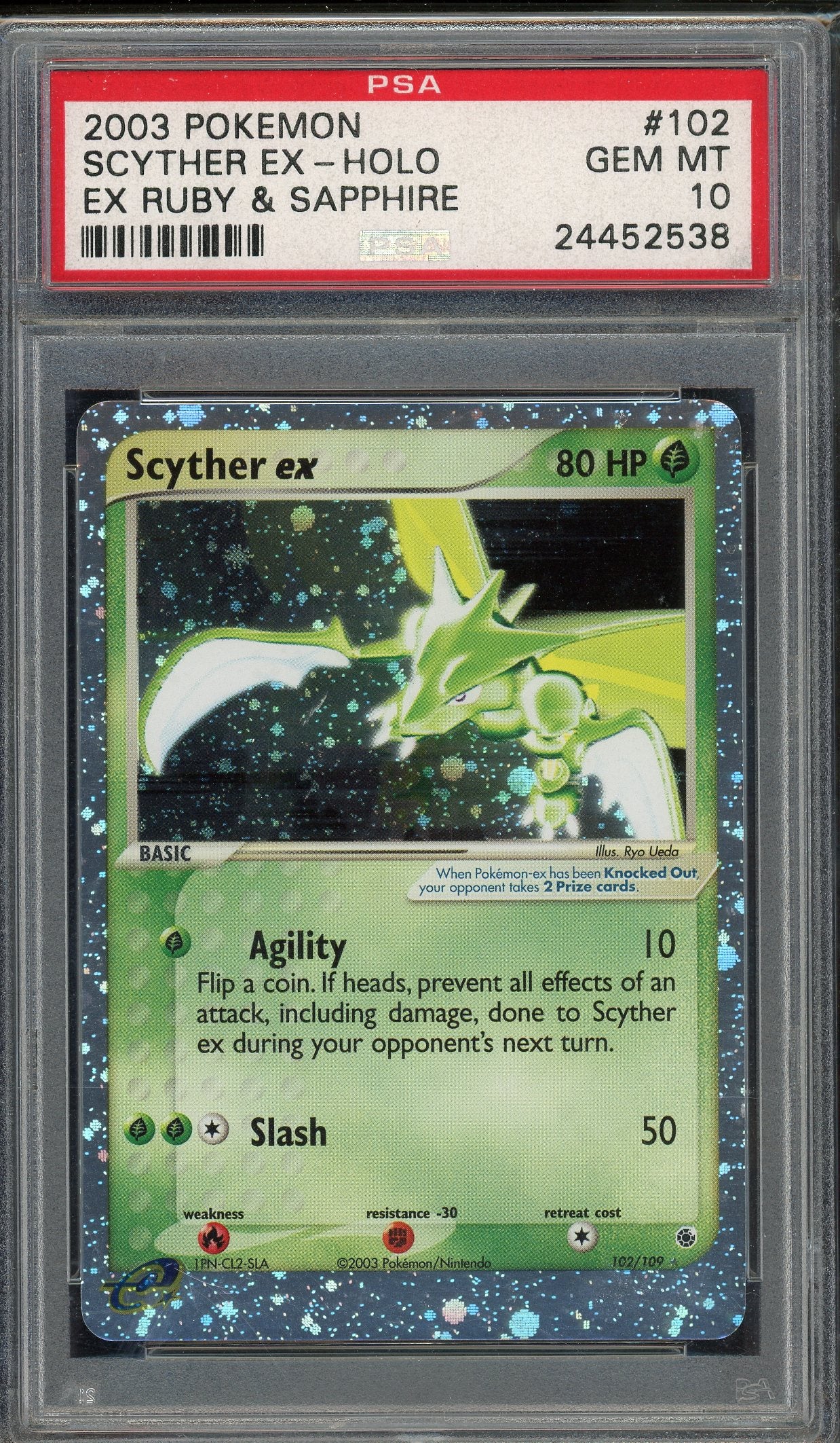 PSA 10 SCYTHER EX-HOLO RUBY & SAPPHIRE