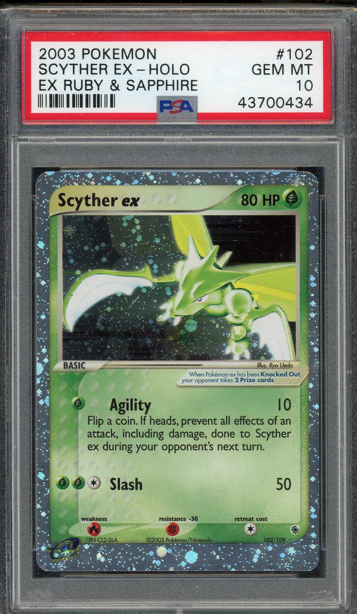 PSA 10 SCYTHER EX-HOLO RUBY & SAPPHIRE