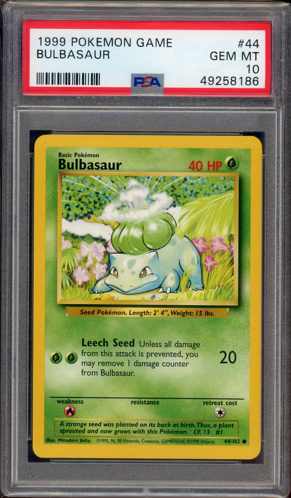PSA 10 BULBASAUR BASE SET UNLIMITED