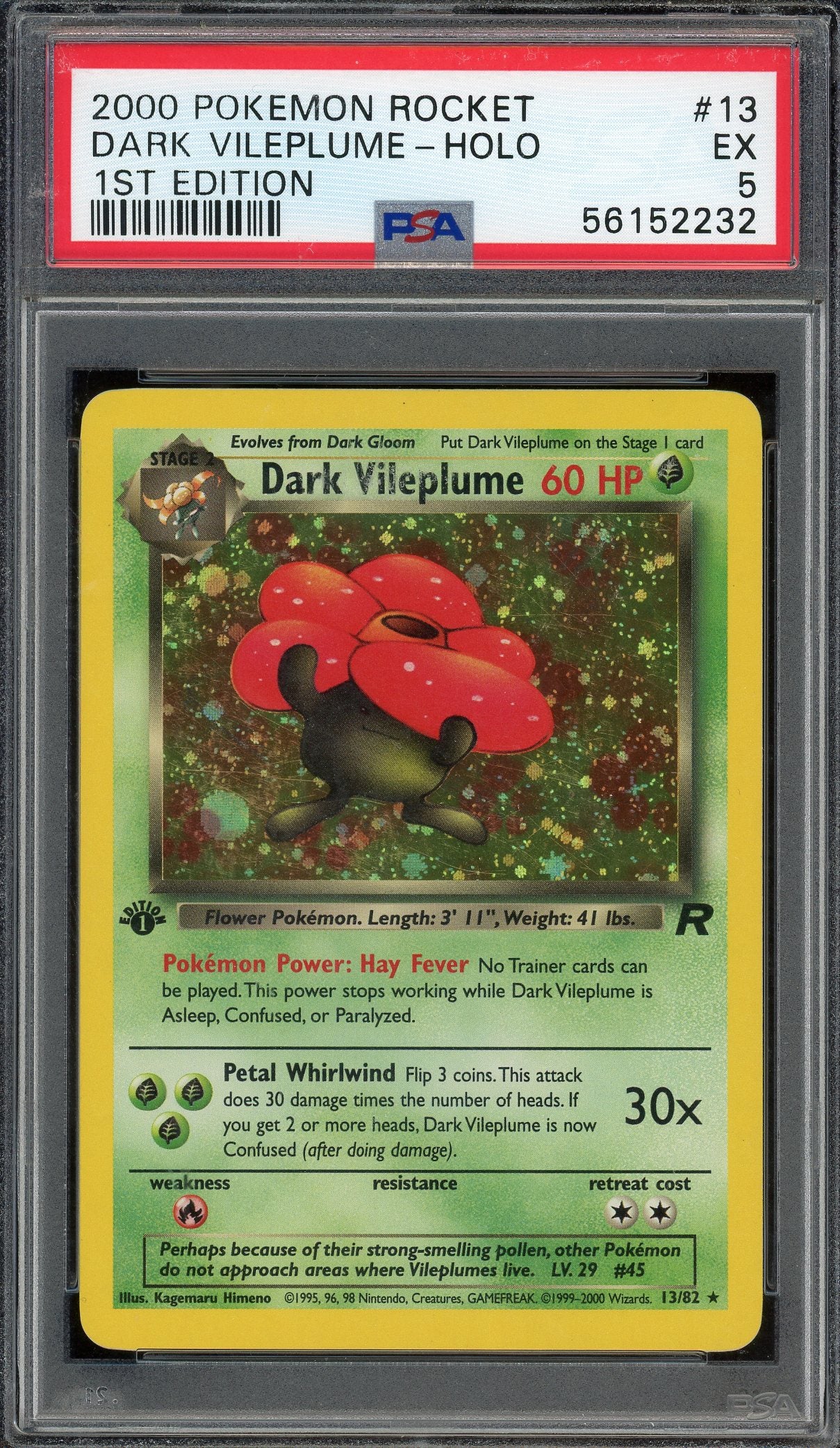 PSA 5 DARK VILEPLUME-HOLO 1ST EDITION