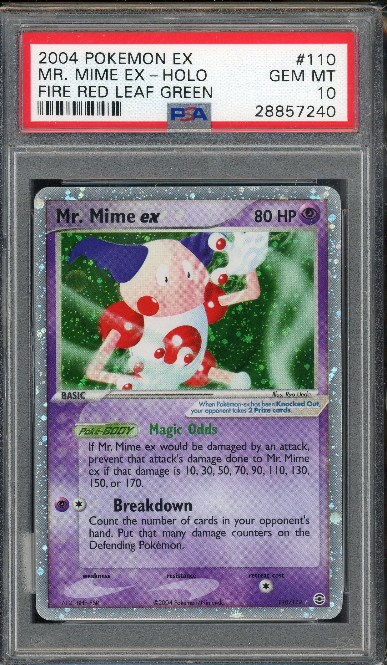 PSA 10 MR. MIME EX-HOLO FIRE RED & LEAF GREEN