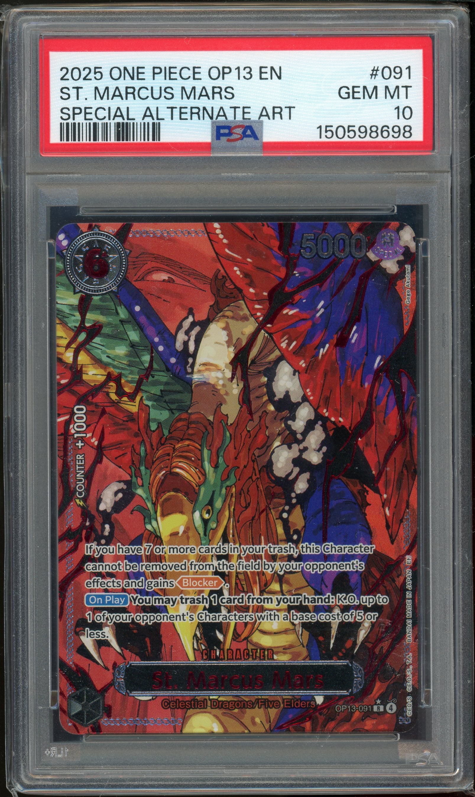 OP13 GOD DEMON PACK SEQUENTIAL PSA 10 (5 SLABS)