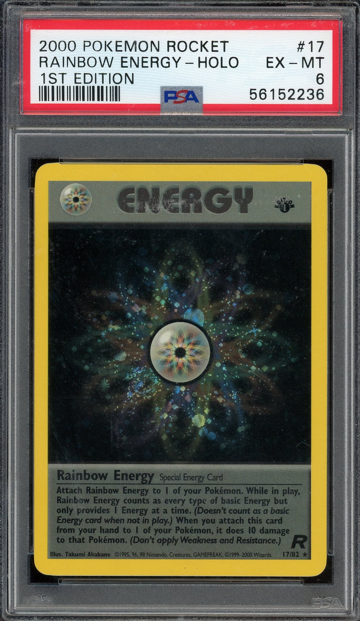 PSA 6 RAINBOW ENERGY-HOLO 1ST EDITION