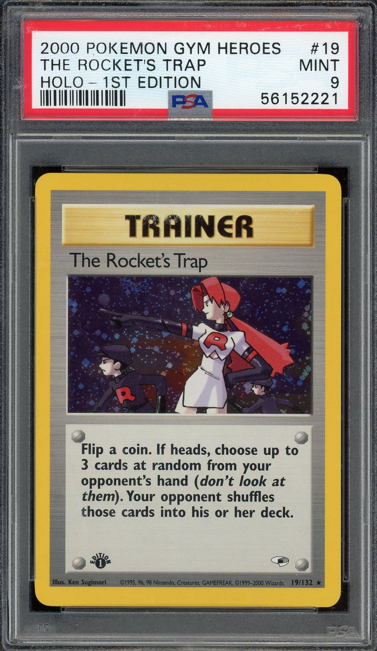 PSA 9 THE ROCKET'S TRAP HOLO-1ST EDITION