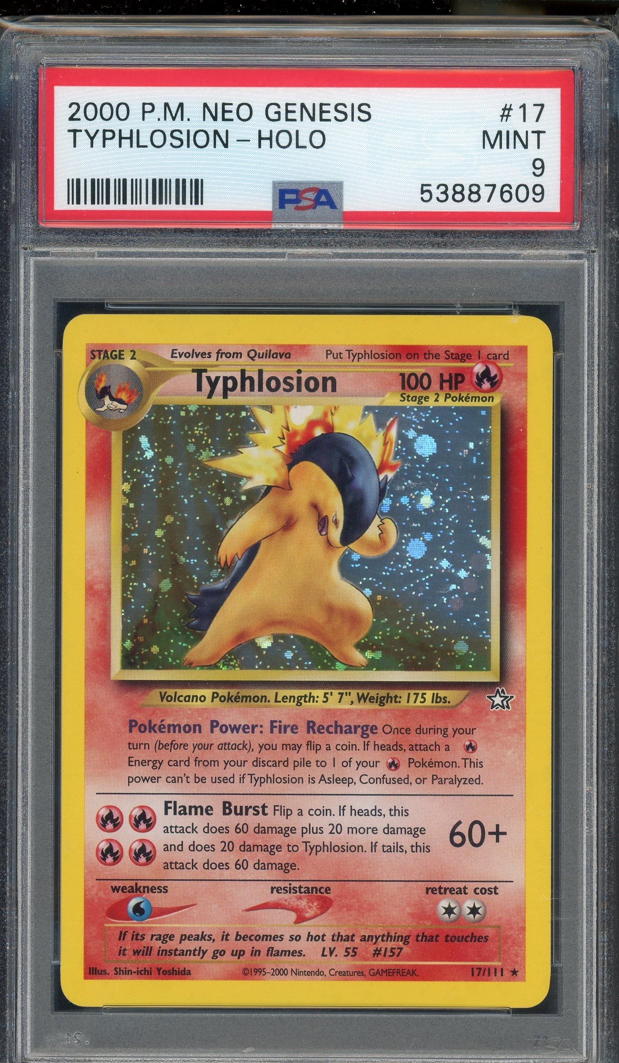 PSA 9 TYPHLOSION-HOLO