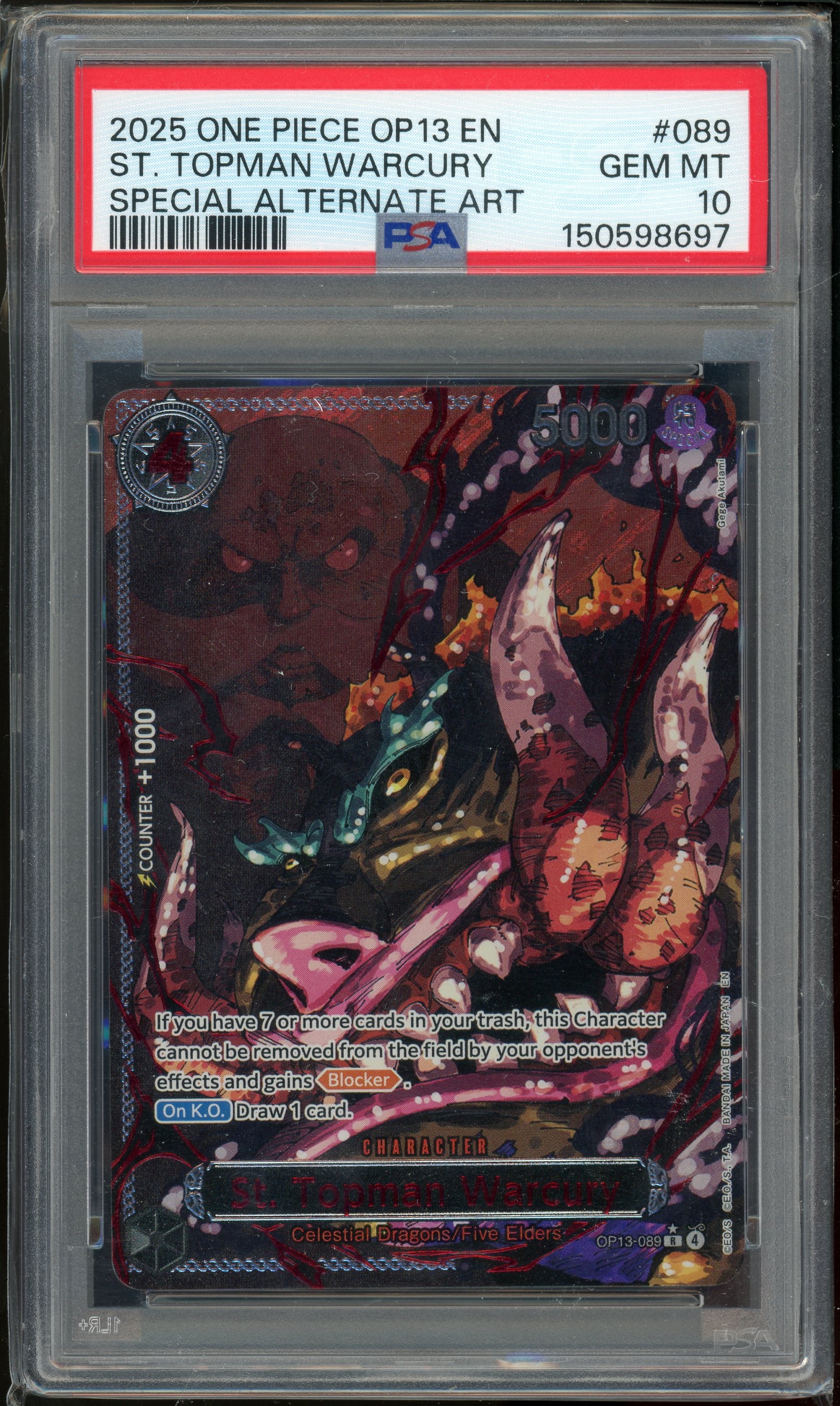 OP13 GOD DEMON PACK SEQUENTIAL PSA 10 (5 SLABS)