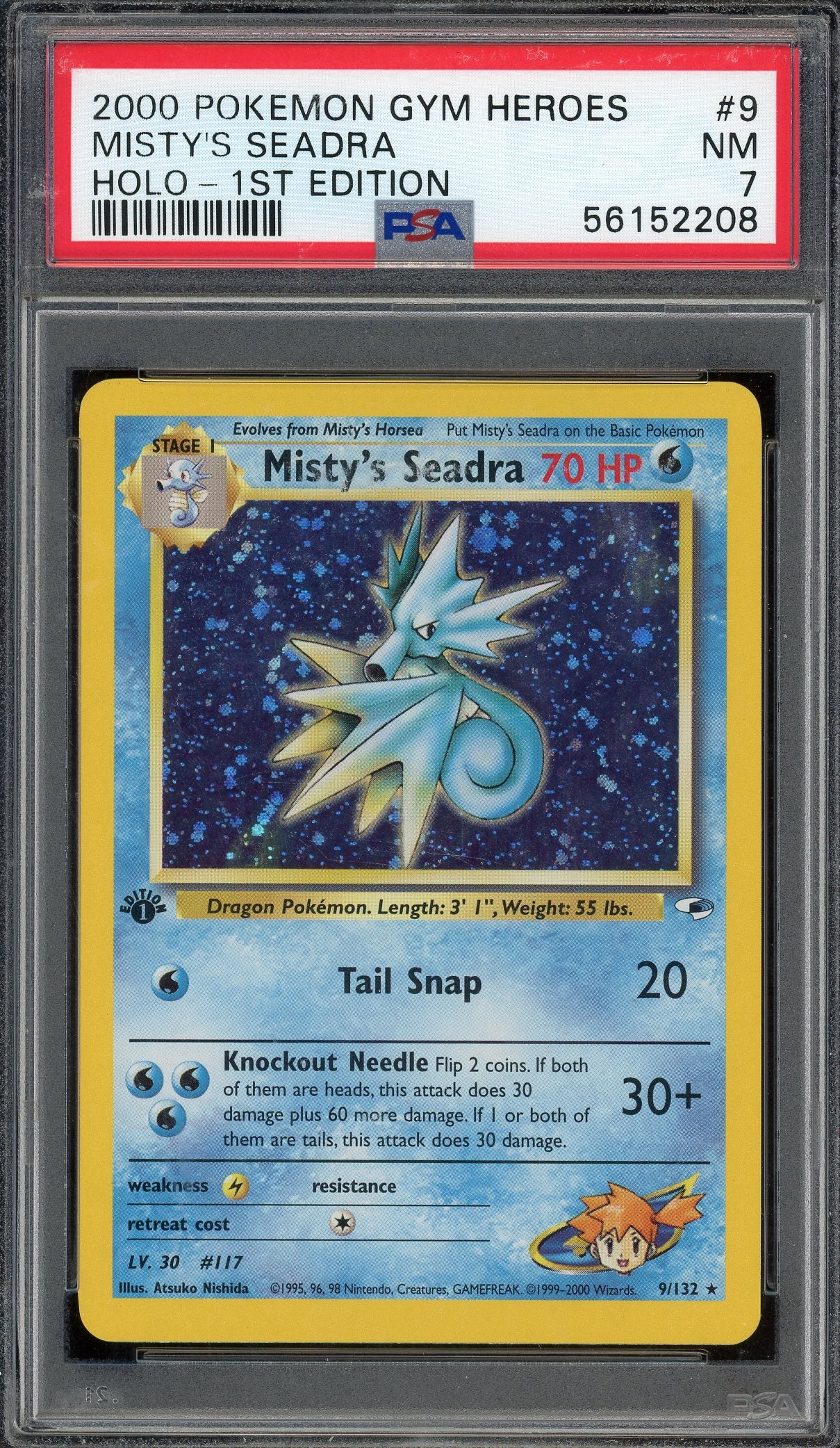 PSA 7 MISTY'S SEADRA HOLO-1ST EDITION