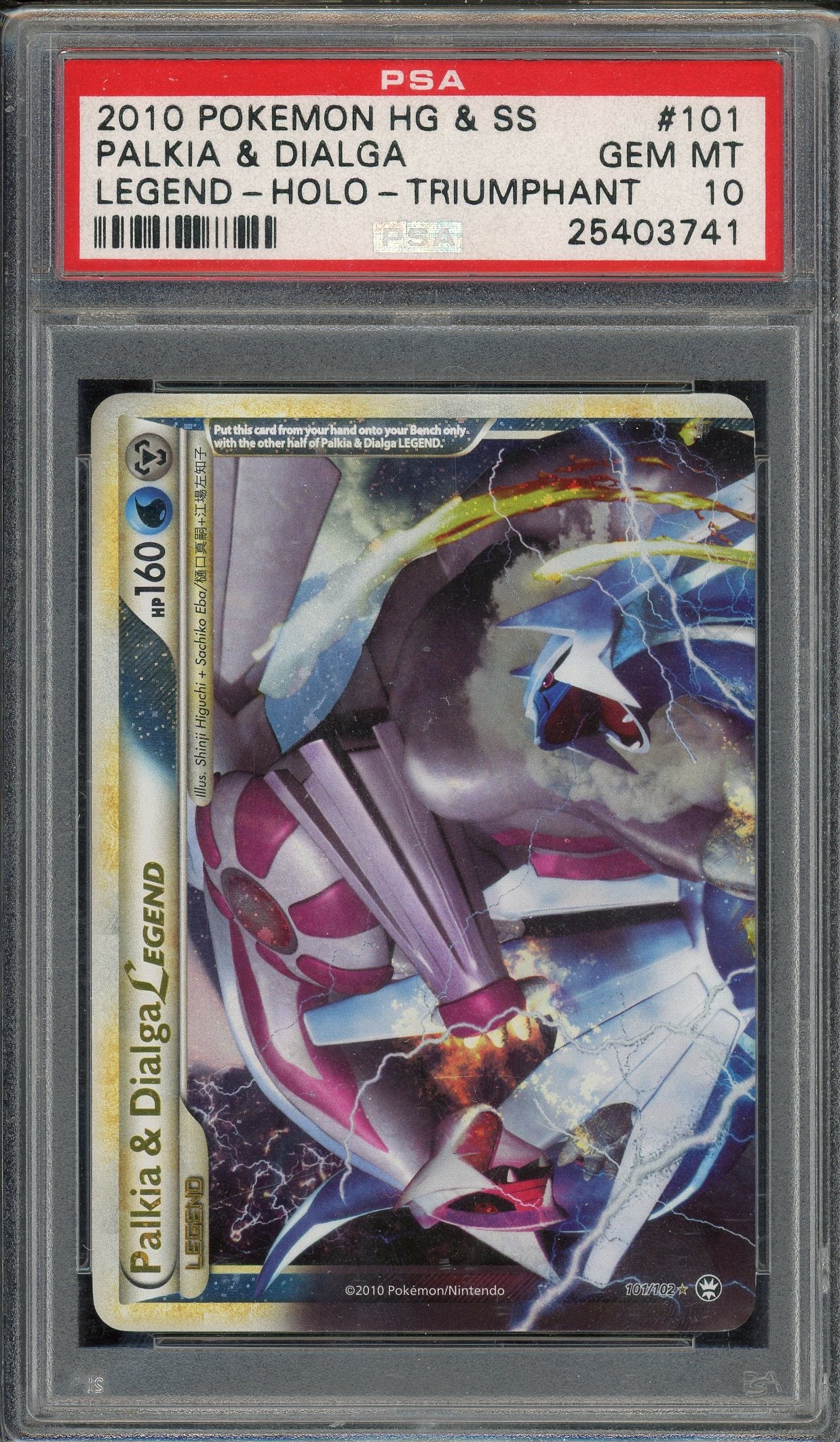 PSA 10 PALKIA & DIALGA TRIUMPHANT-LEGEND-HOLO