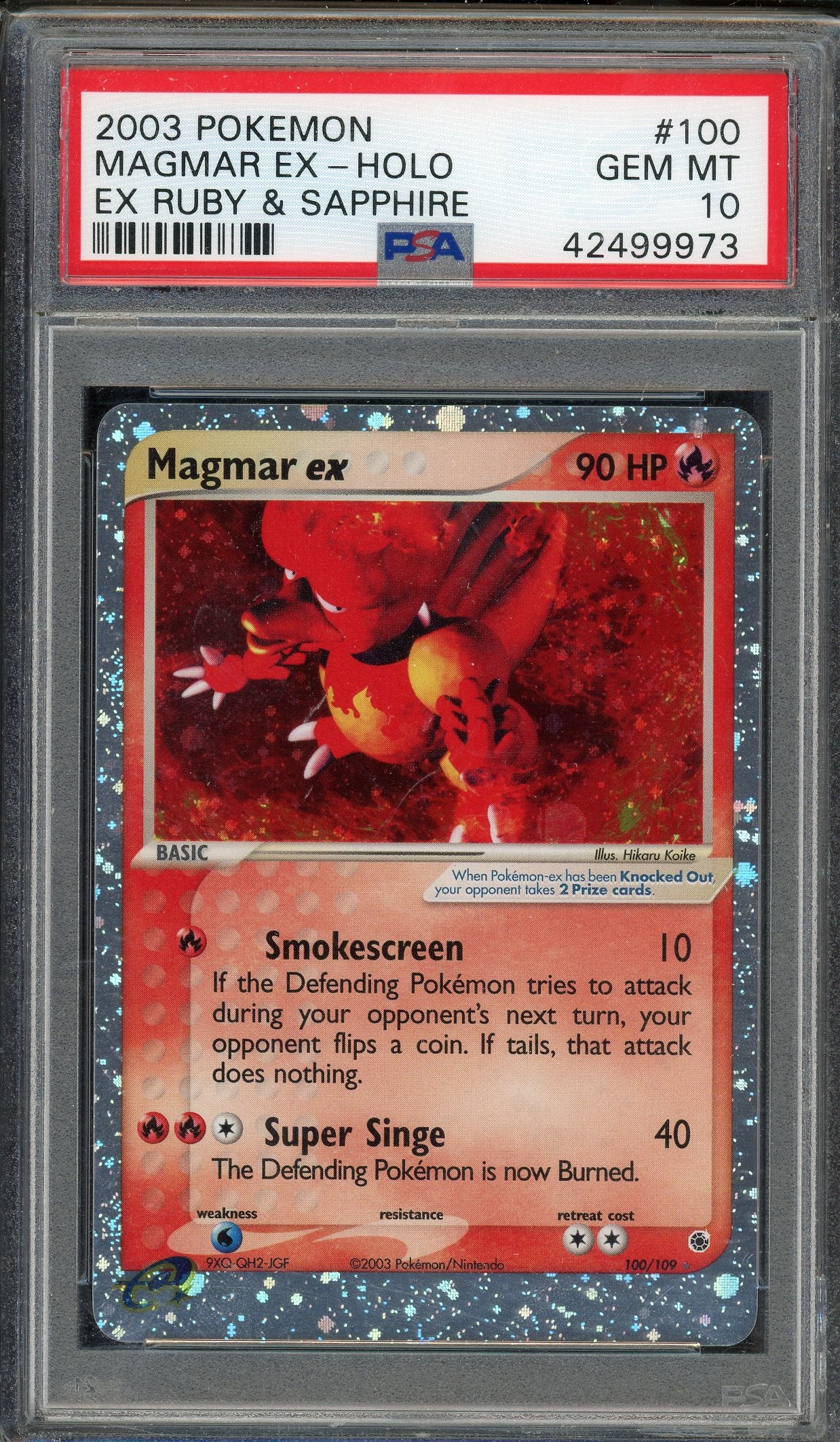 PSA 10 MAGMAR EX-HOLO RUBY & SAPPHIRE