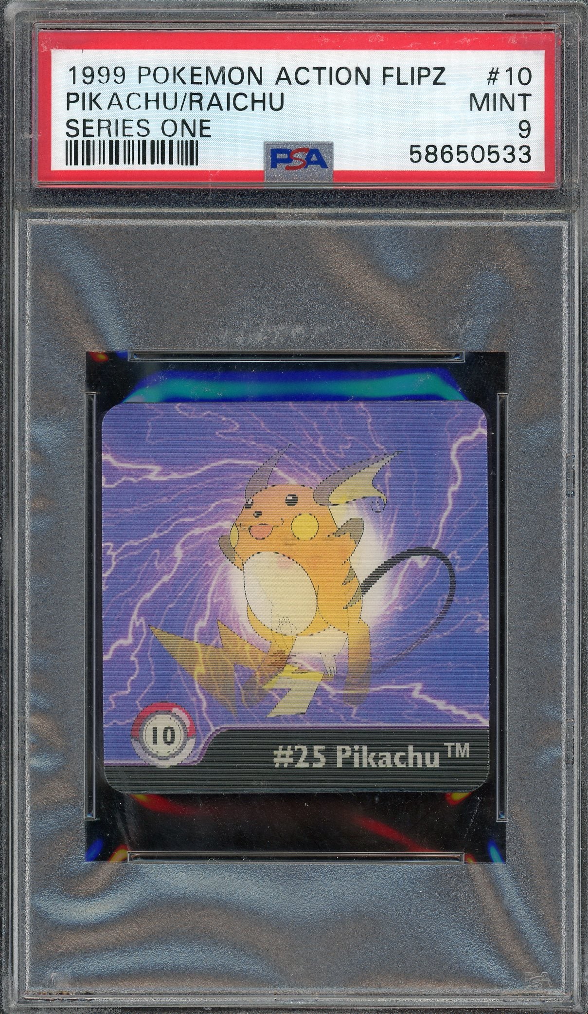 PSA 9 PIKACHU/RAICHU ACTION FLIPZ SERIES ONE