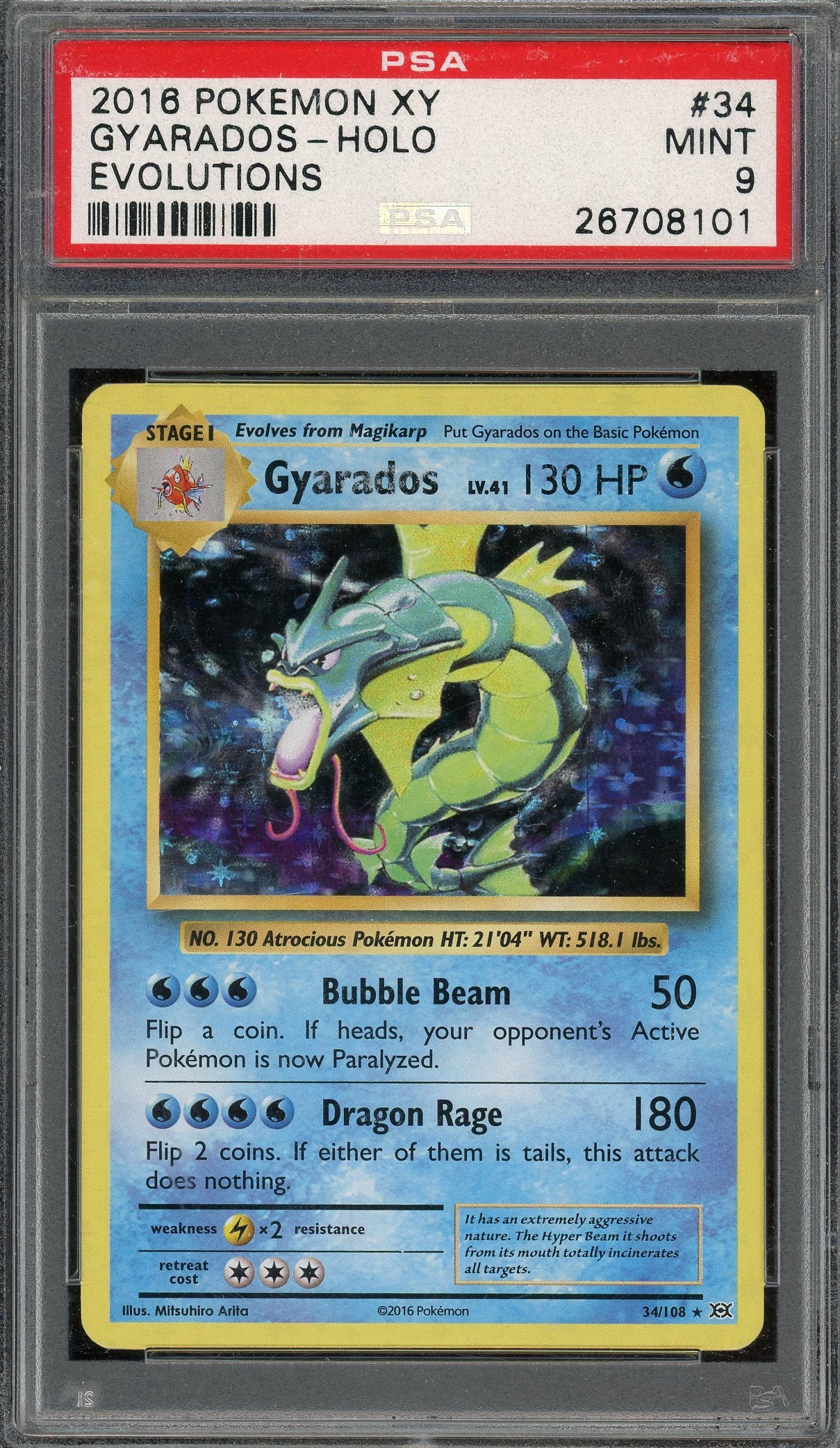 PSA 9 GYARADOS-HOLO