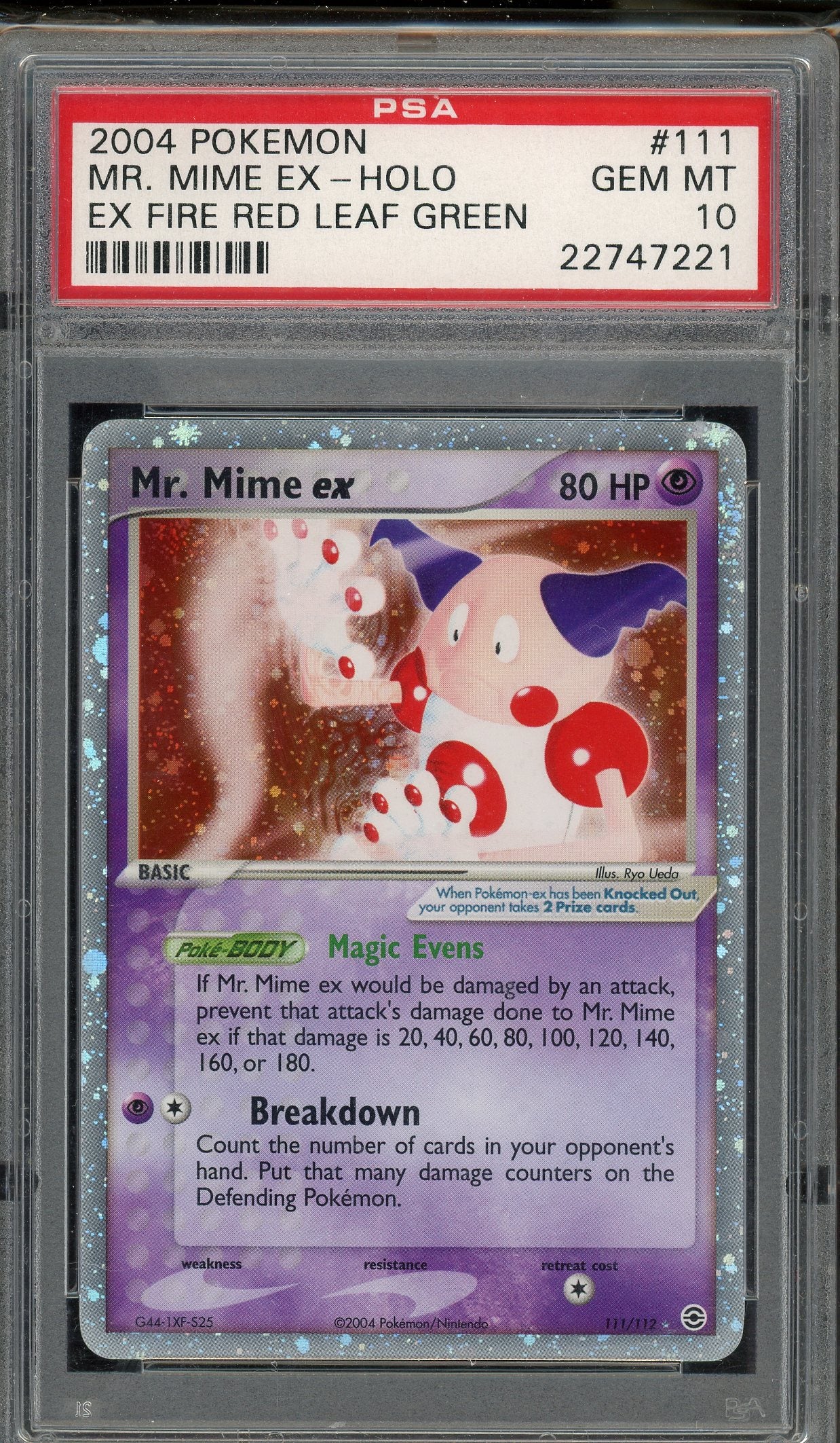 PSA 10 MR. MIME EX-HOLO FIRE RED & LEAF GREEN