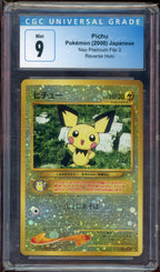 CGC 9 PICHU JPN NEO PREMIUM FILE 2 REVERSE HOLO