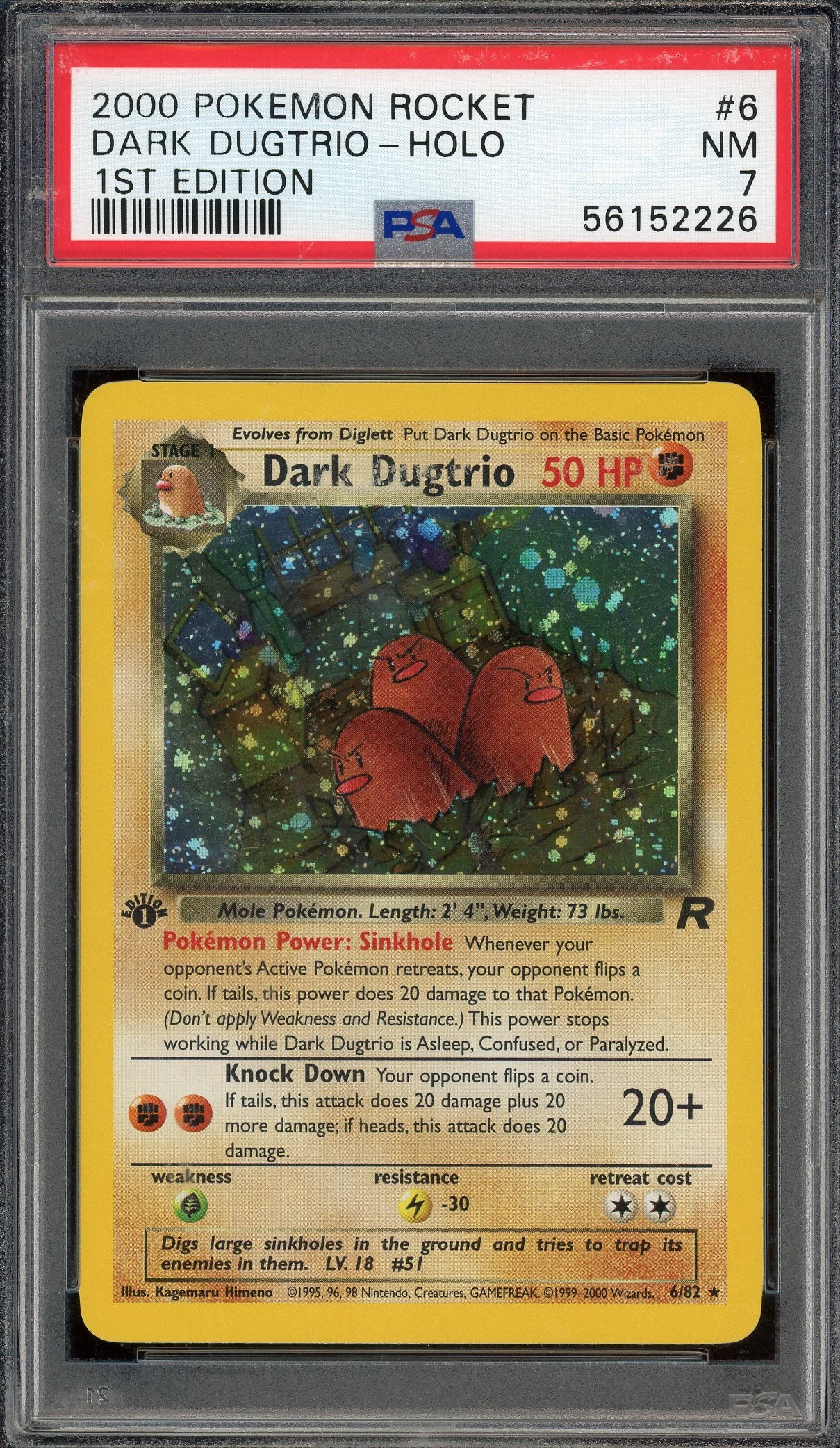 PSA 7 DARK DUGTRIO-HOLO 1ST EDITION