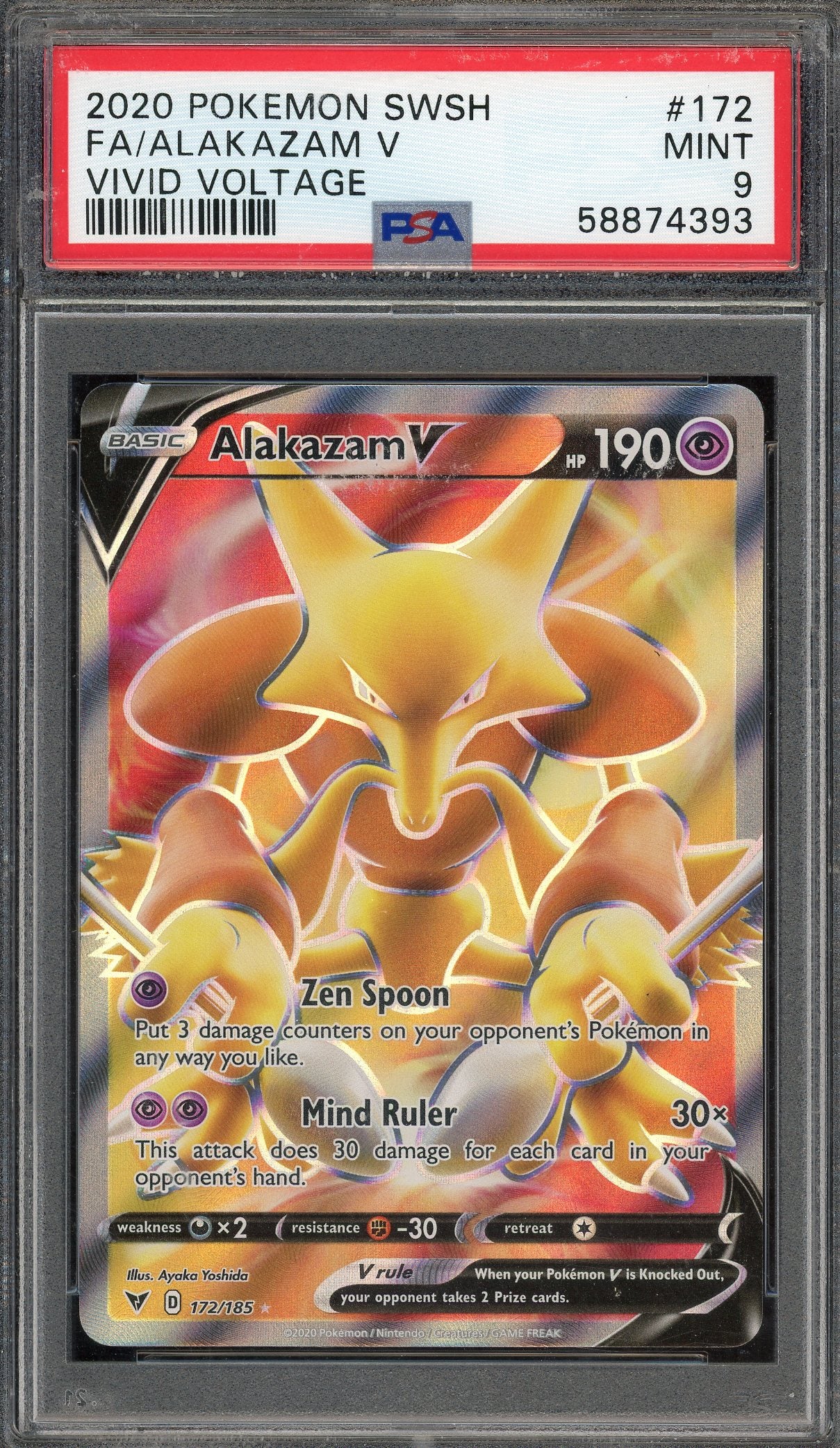 PSA 9 FA/ALAKAZAM V