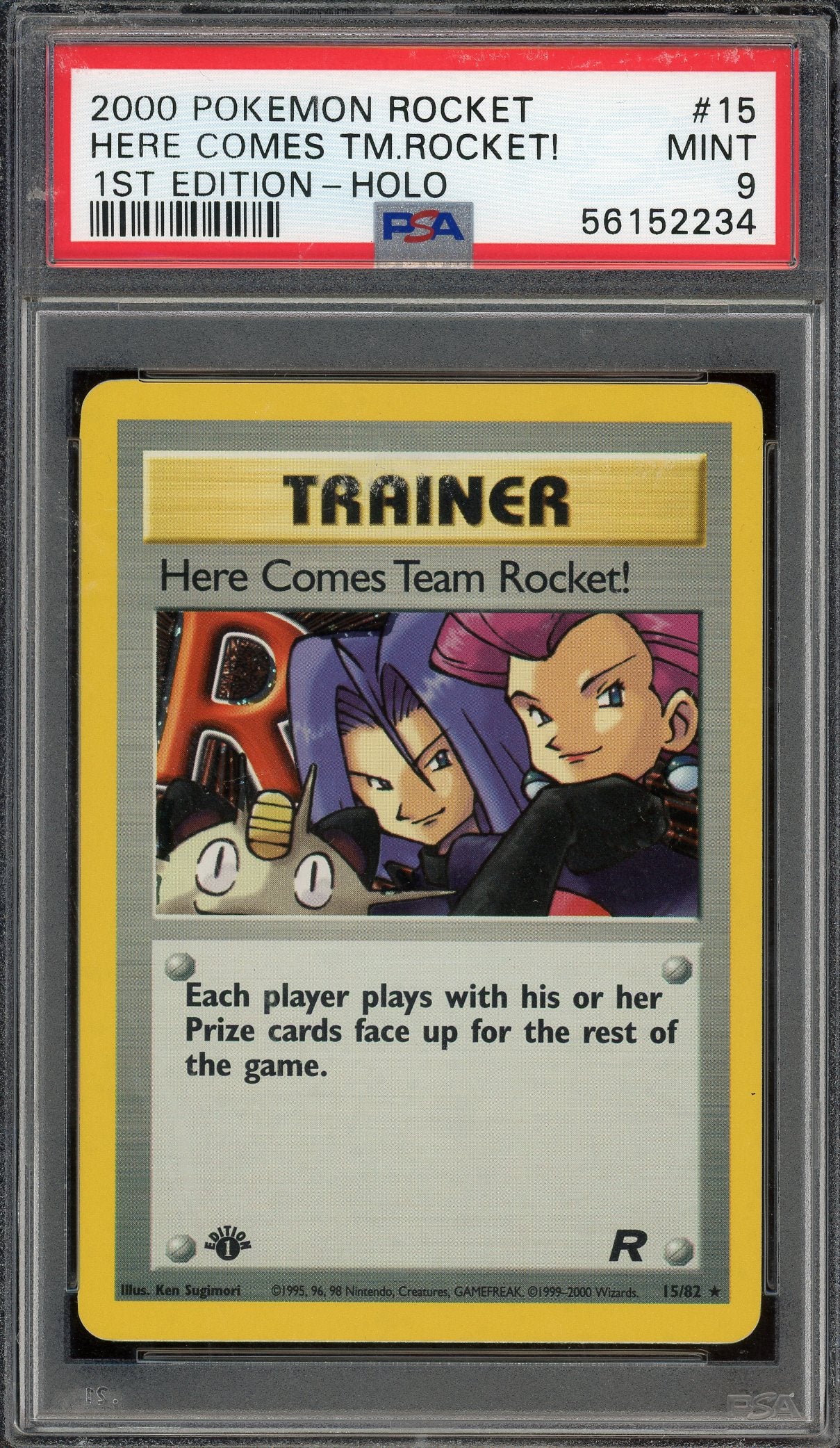 PSA 9 HERE COMES TM.ROCKET! 1ST EDITION-HOLO