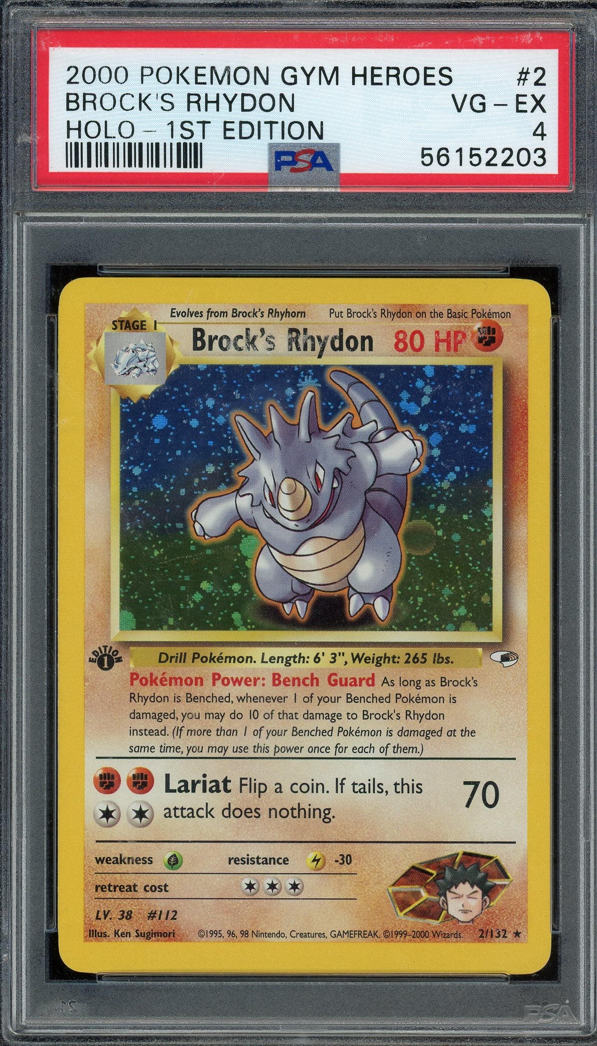 PSA 4 BROCK'S RHYDON HOLO-1ST EDITION