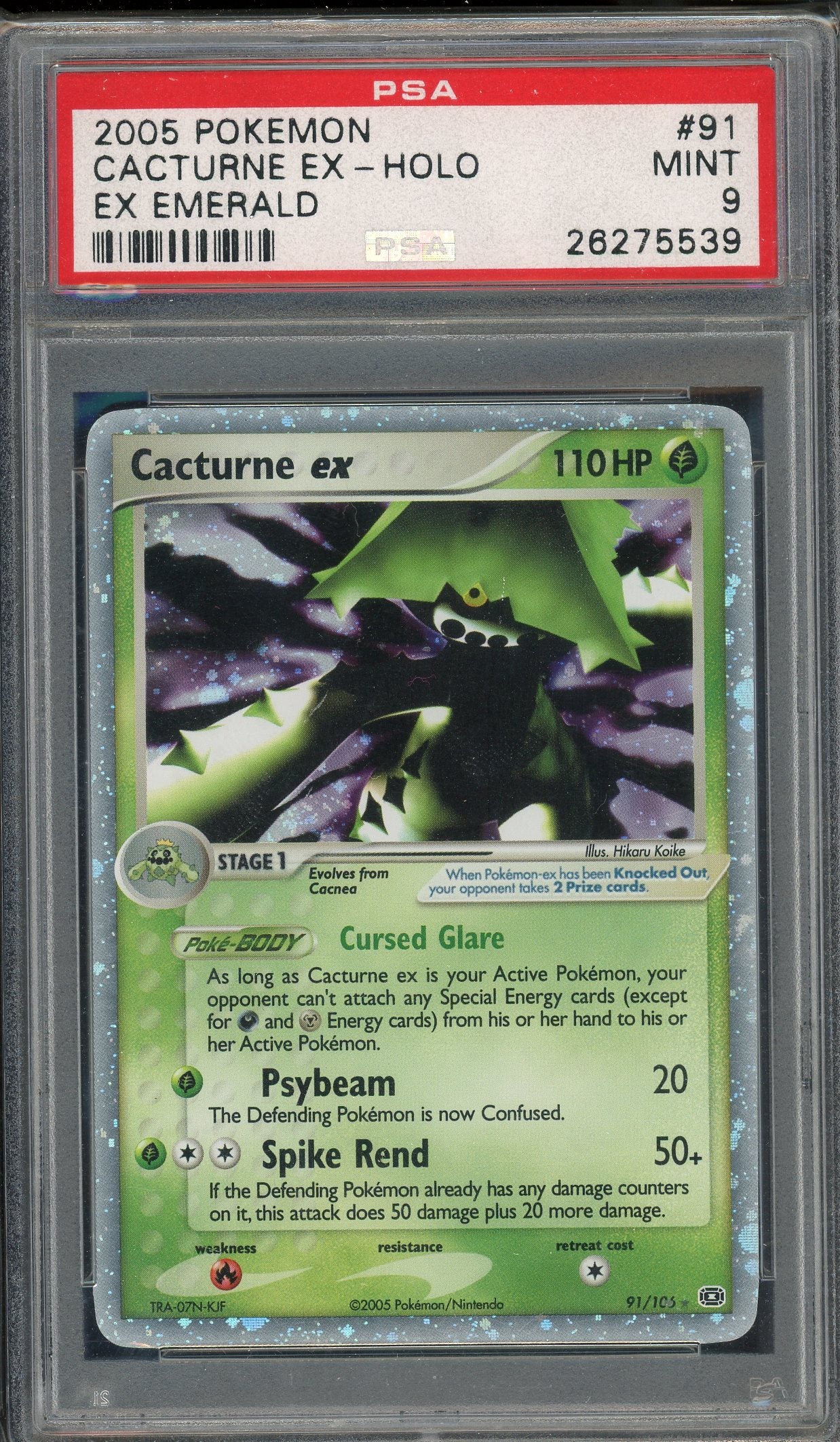 PSA 9 CACTURNE EX-HOLO EMERALD