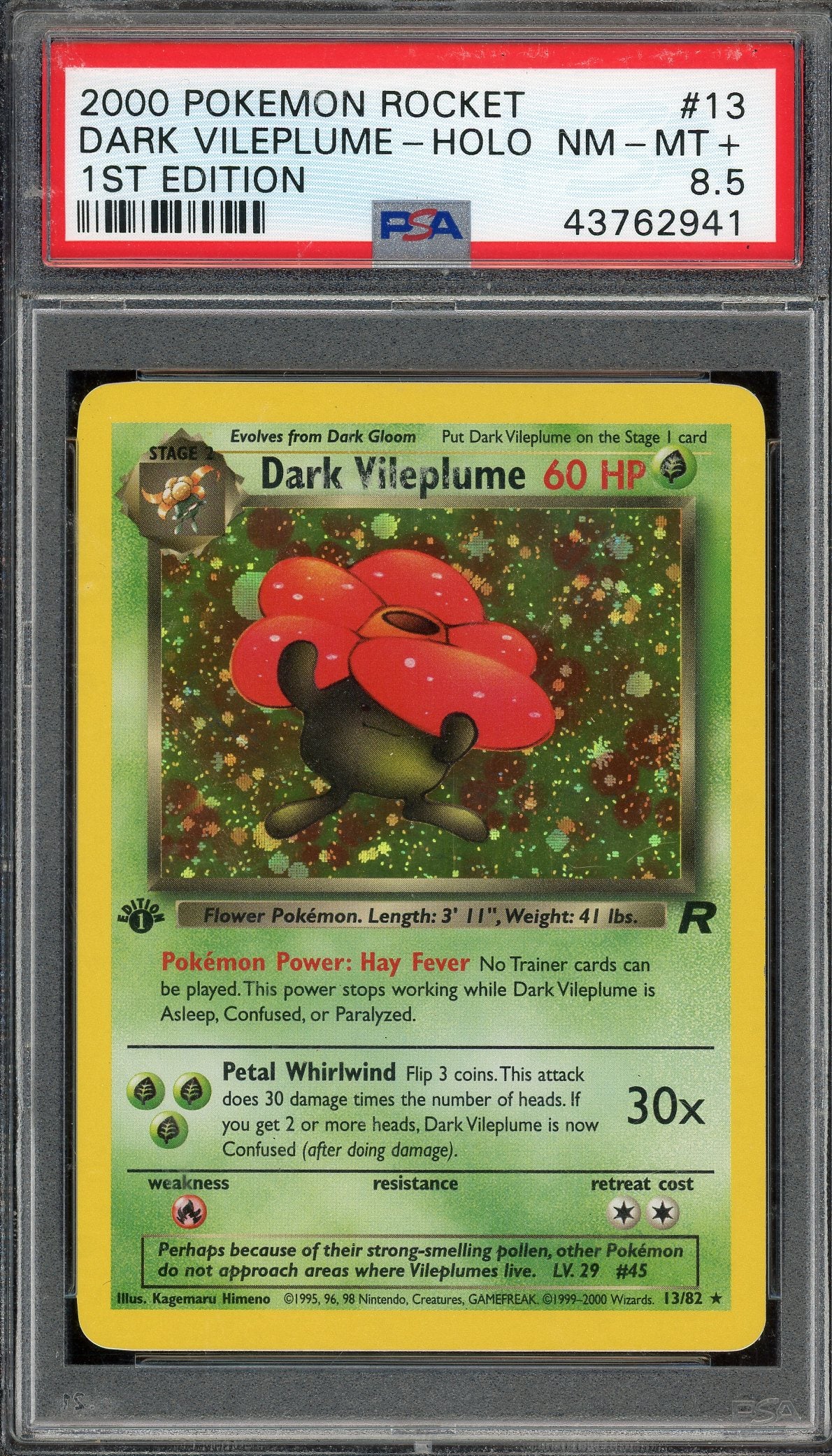 PSA 8.5 DARK VILEPLUME-HOLO 1ST EDITION