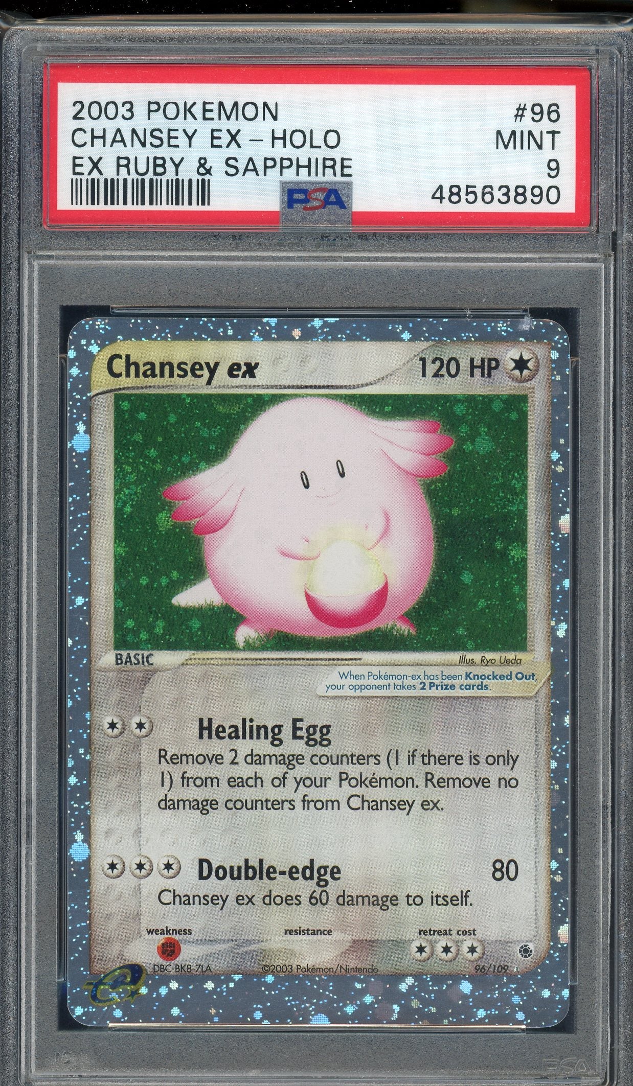 PSA 9 CHANSEY EX-HOLO RUBY & SAPPHIRE